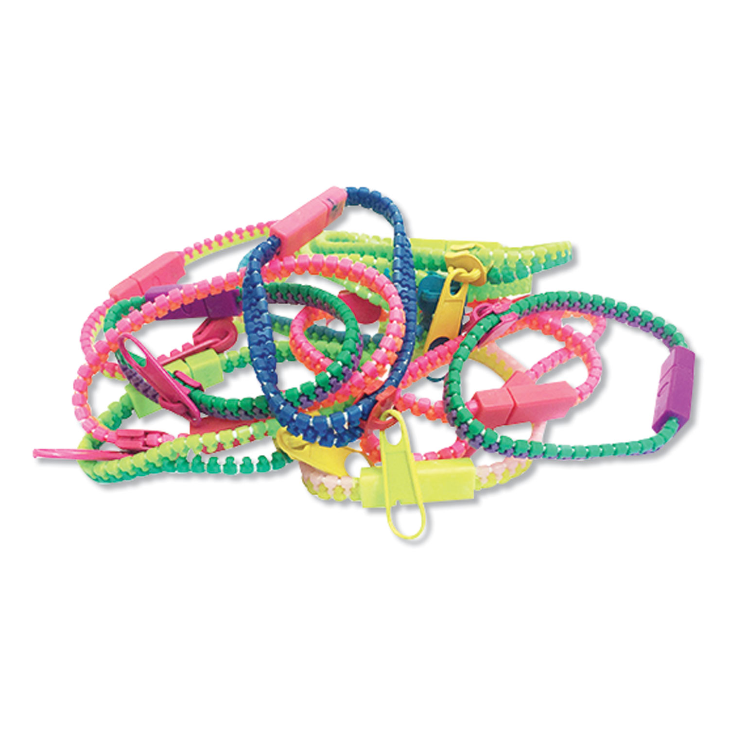 Zorbitz Fidget Zipper Bracelets, Assorted Colors, 12/Pack