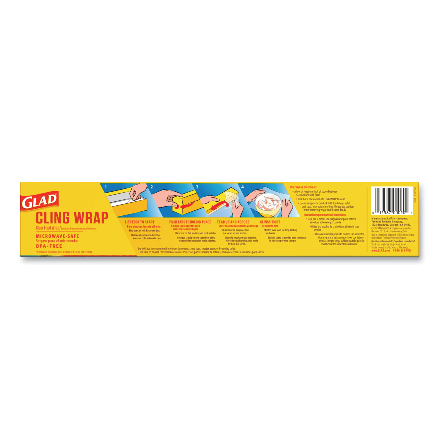 Glad Holiday Cling Wrap Plastic Wrap Roll, Red, 300 sq ft