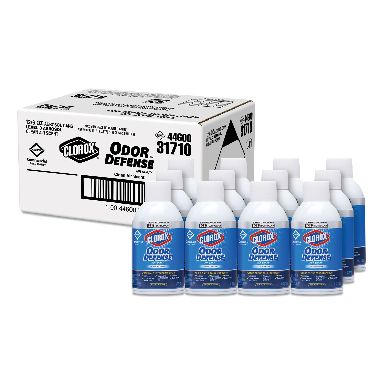 Clorox 31710 Commercial Solutions Odor Defense, Wall Mount Refill, Clean Air, 6 oz, 12/Carton (CLO31710) 