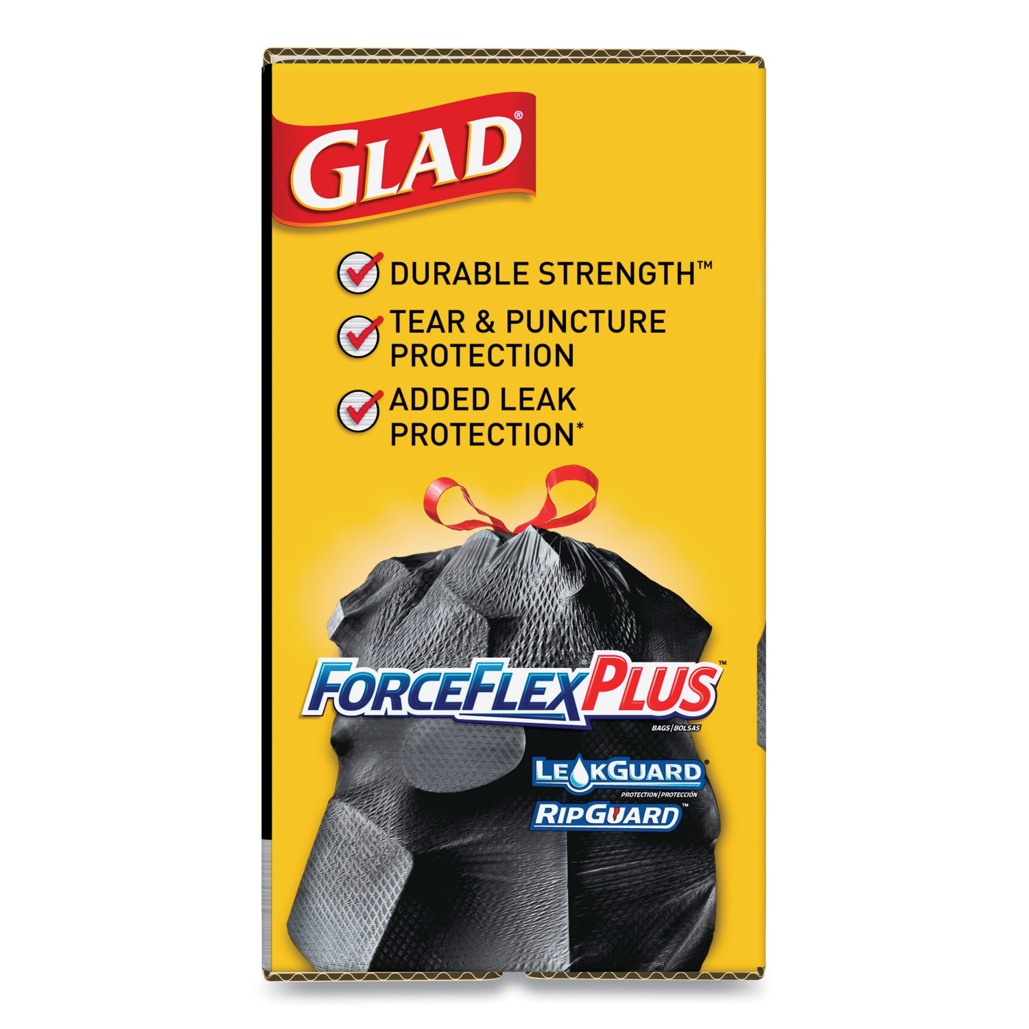 Glad® ForceFlexPlus Drawstring Large Trash Bags, 30 gal, 1.05 mil, 30