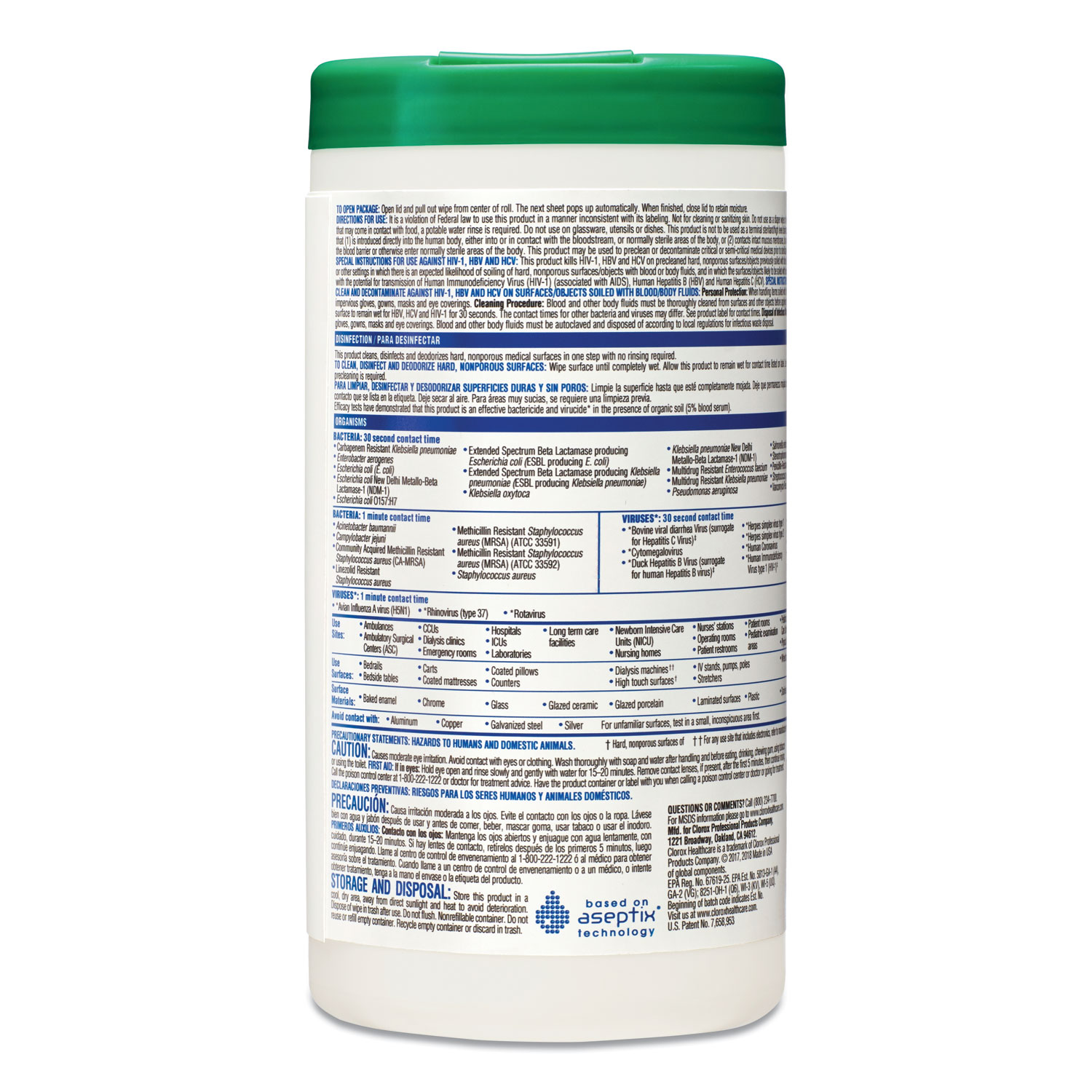 Clorox Healthcare® Hydrogen Peroxide Cleaner Disinfectant Wipes 9 X 675 Unscented White 95 7767