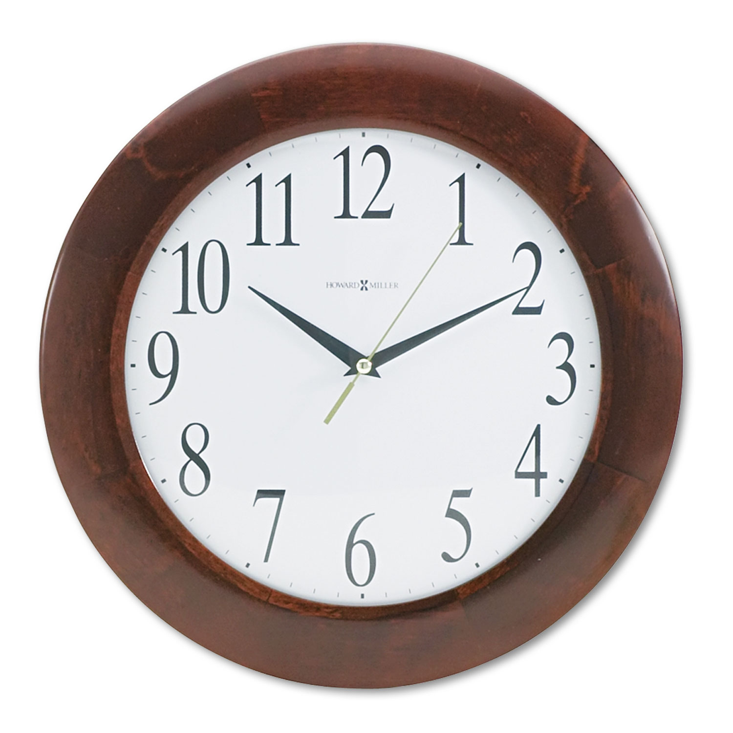  Howard Miller 625-214 Corporate Wall Clock, 12.75 Overall Diameter, Cherry Case, 1 AA (sold separately) (MIL625214) 