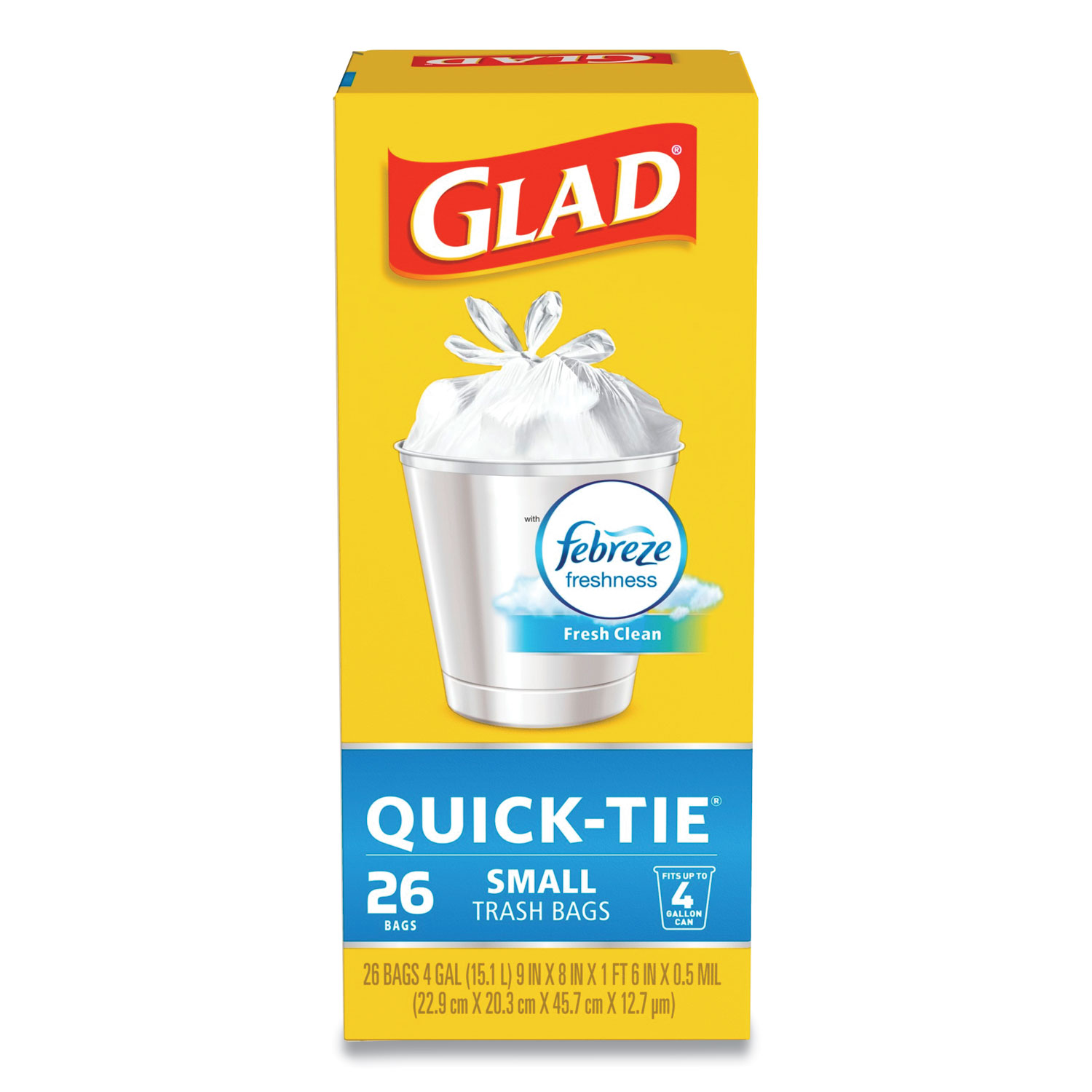 Glad Small Trash Bags - 4 Gallon - 30 Count (Pack of 6)
