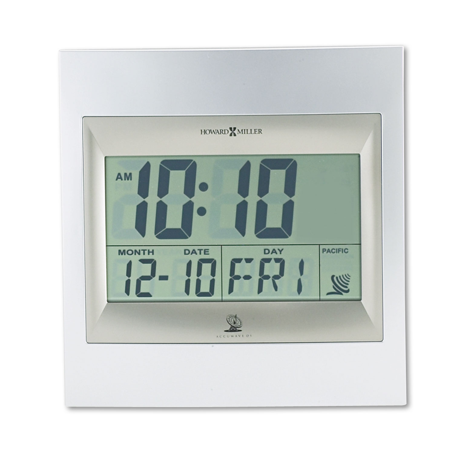 TechTime II Radio-Controlled LCD Wall/Table Alarm Clock, 8-3/4W x 1D x 9-1/4H