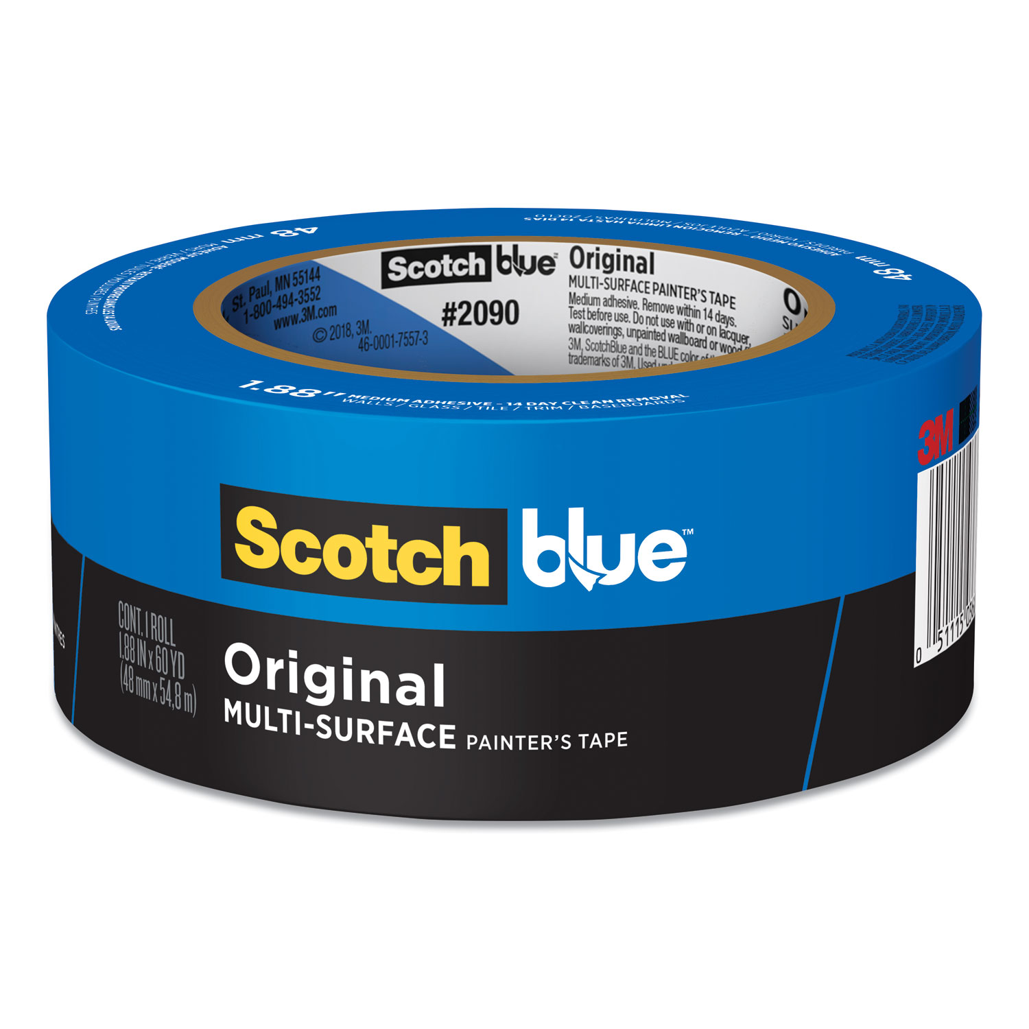  ScotchBlue 70006960218 Original Multi-Surface Painter's Tape, 2 x 60 yds, Blue (MMM5111503683) 