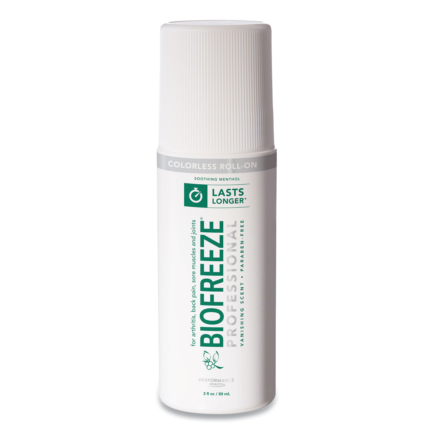  BIOFREEZE 13419 Fast Acting Menthol Pain Relief Topical Analgesic, Colorless Liquid, 3 oz Roll-On Applicator (BIF420412) 