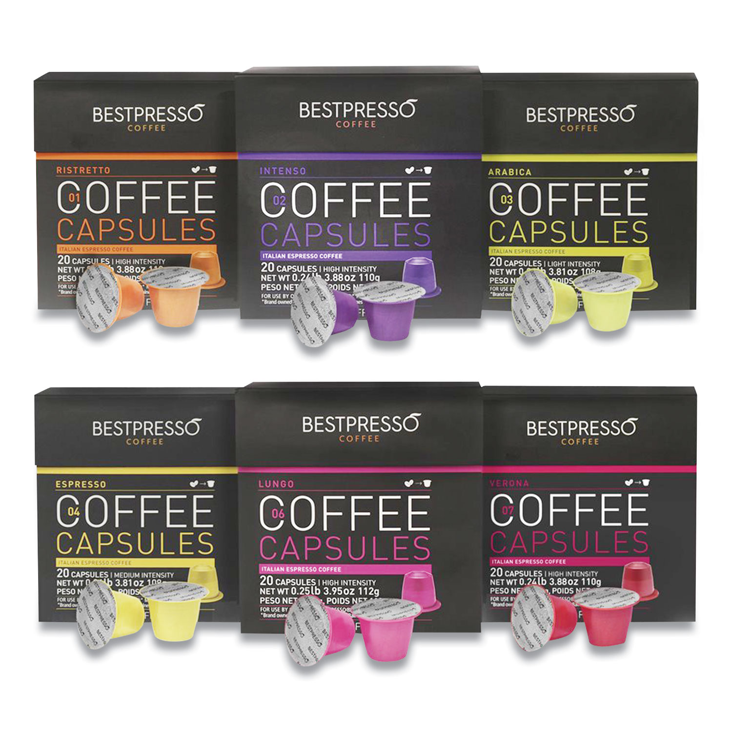  Bestpresso BST06104 Nespresso Pods Coffee Variety Pack, 120/Carton (BPS2091786) 