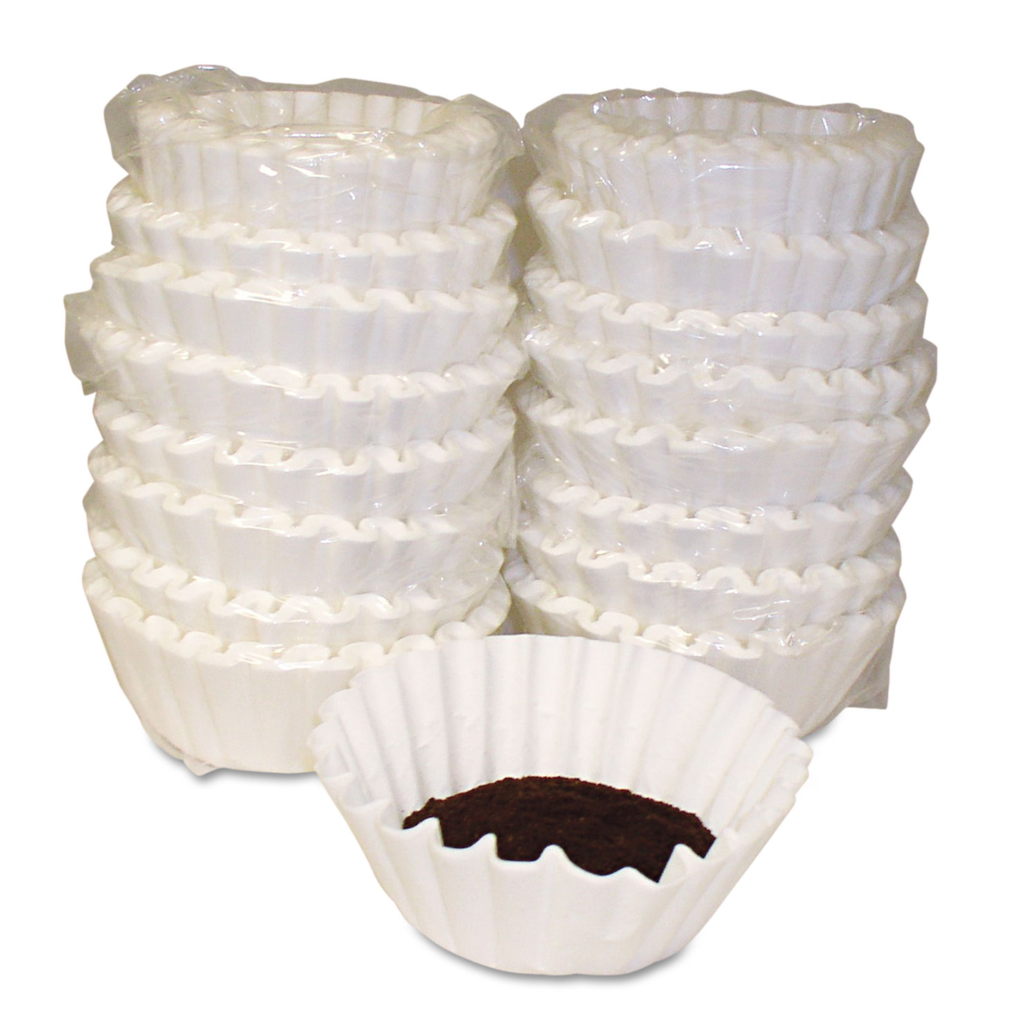 Coffee Filters, Paper, Basket Style, 12 to 15 Cups, 800/Carton