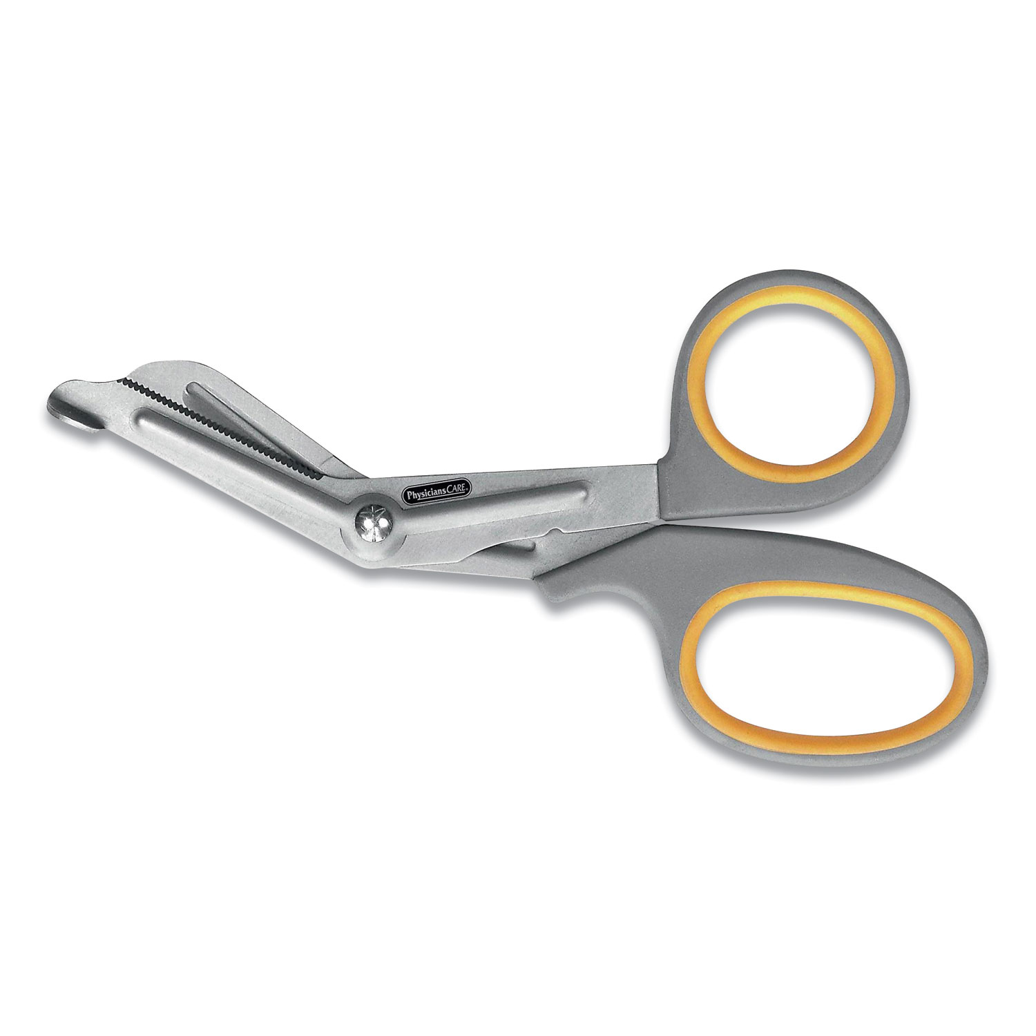  First Aid Only 90292 Titanium-Bonded Angled Medical Shears, 7 Long, 3 Cut Length, Gray/Yellow Offset Handle (FAO940750) 