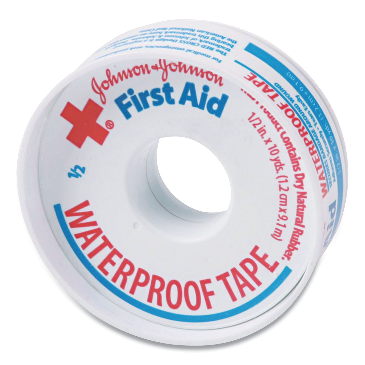 Johnson & Johnson® Waterproof-Adhesive First Aid Tape, 1 Core, 0.5 x 10 yds, White