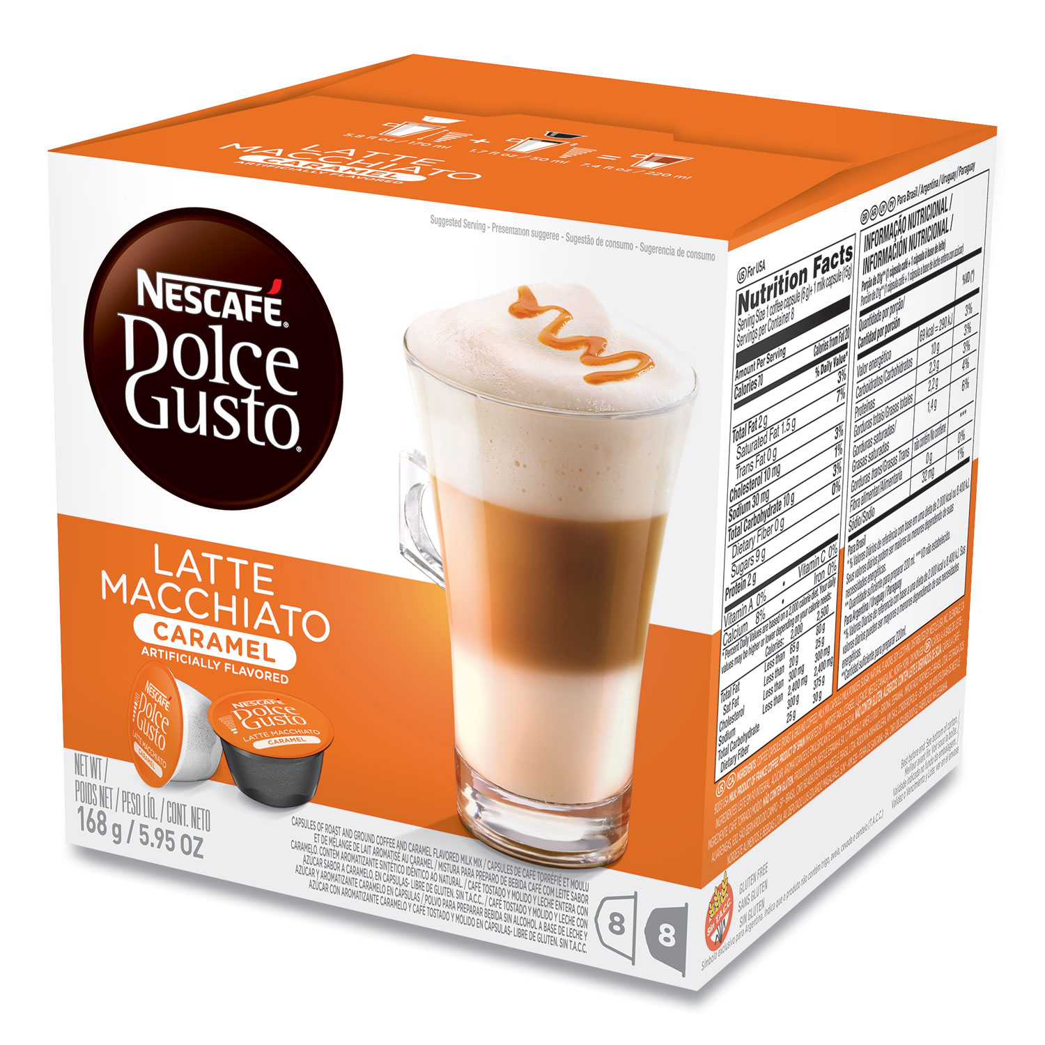 NESCAF® Dolce Gusto® Capsules, Caramel Latte, 16/Box