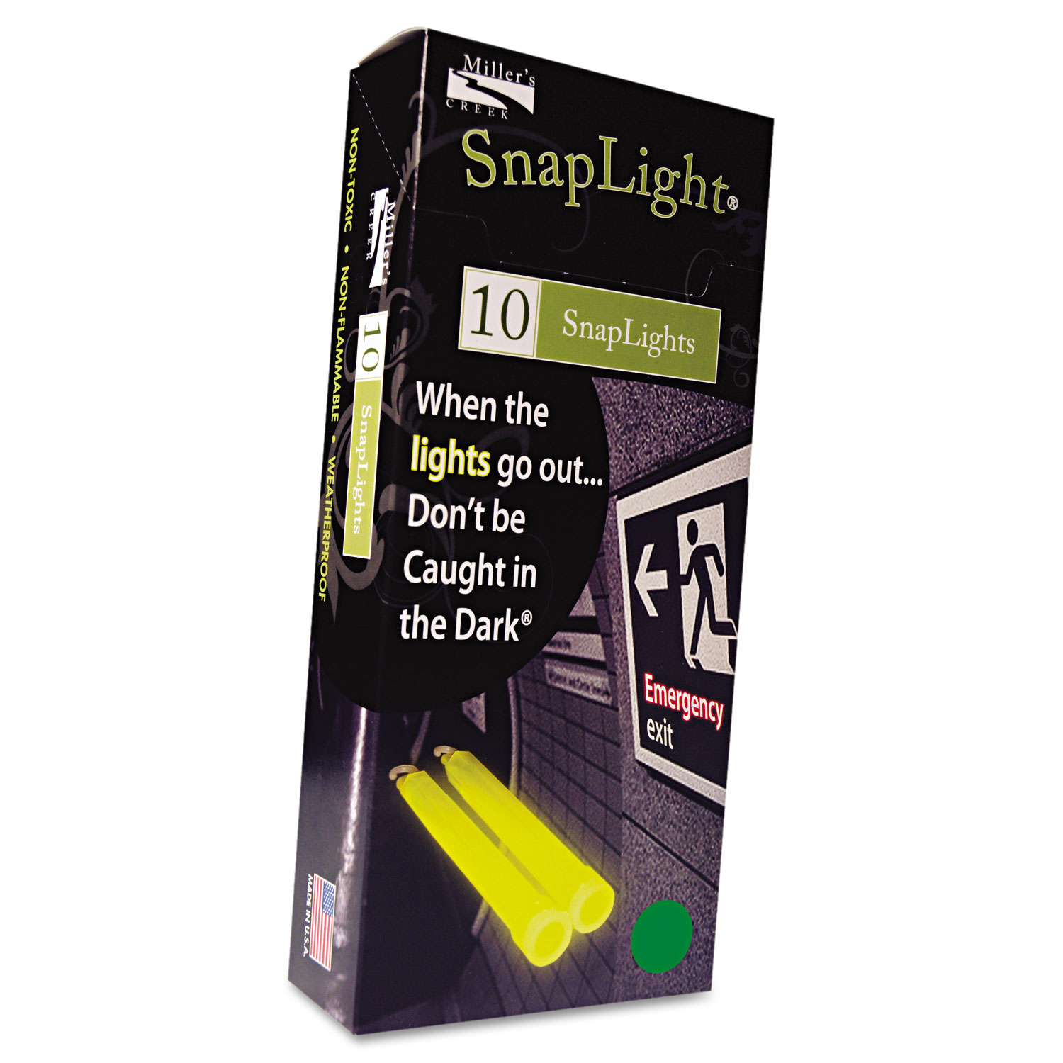 Snaplights, 6l x 3/4w, Green, 10/Pack