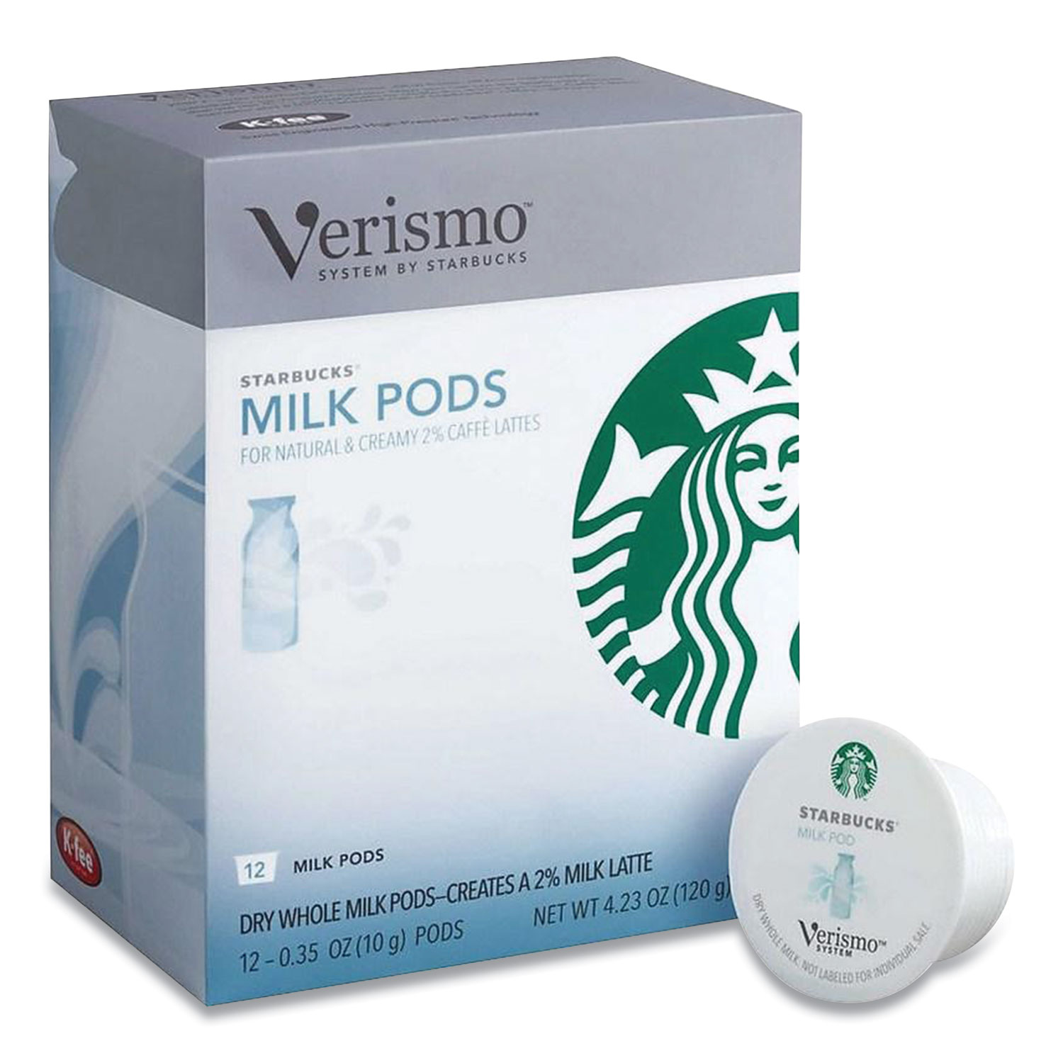  Starbucks 12407549 Verismo Milk Pods, 0.35 oz, 12/Box (SBK284922) 
