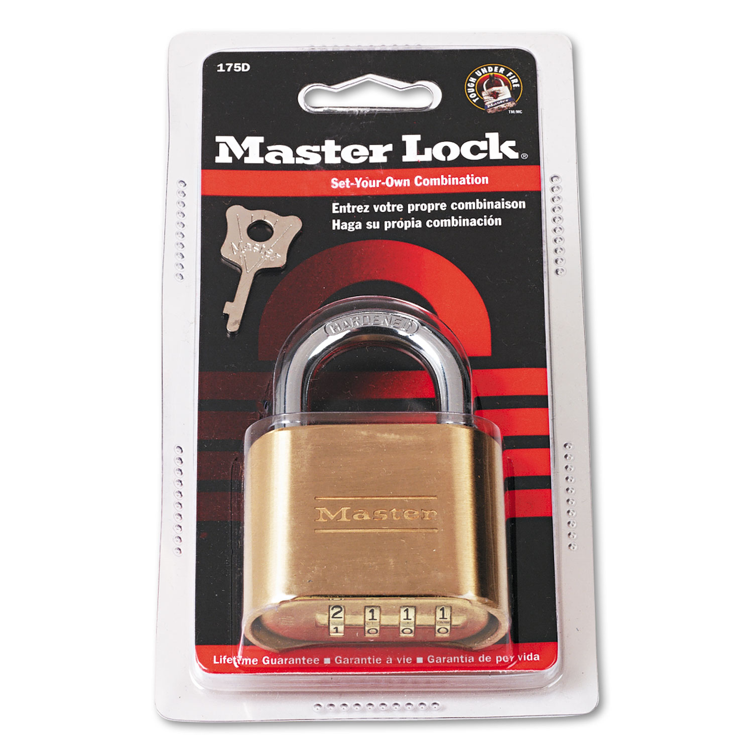  Master Lock 175D Resettable Combination Padlock, 2 Wide, Brass (MLK175D) 