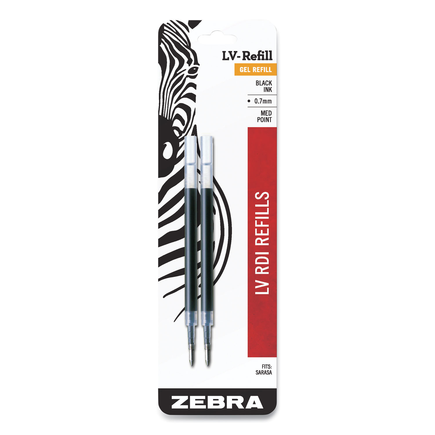  Zebra 87012 JF Refill for Jimnie, Sarasa, Sarasa, ecoSarasa, Orbitz, Z-Grip, Z-Grip and GR8 Gel Roller Ball Pens, Medium, Black, 2/Pack (ZEB87012) 
