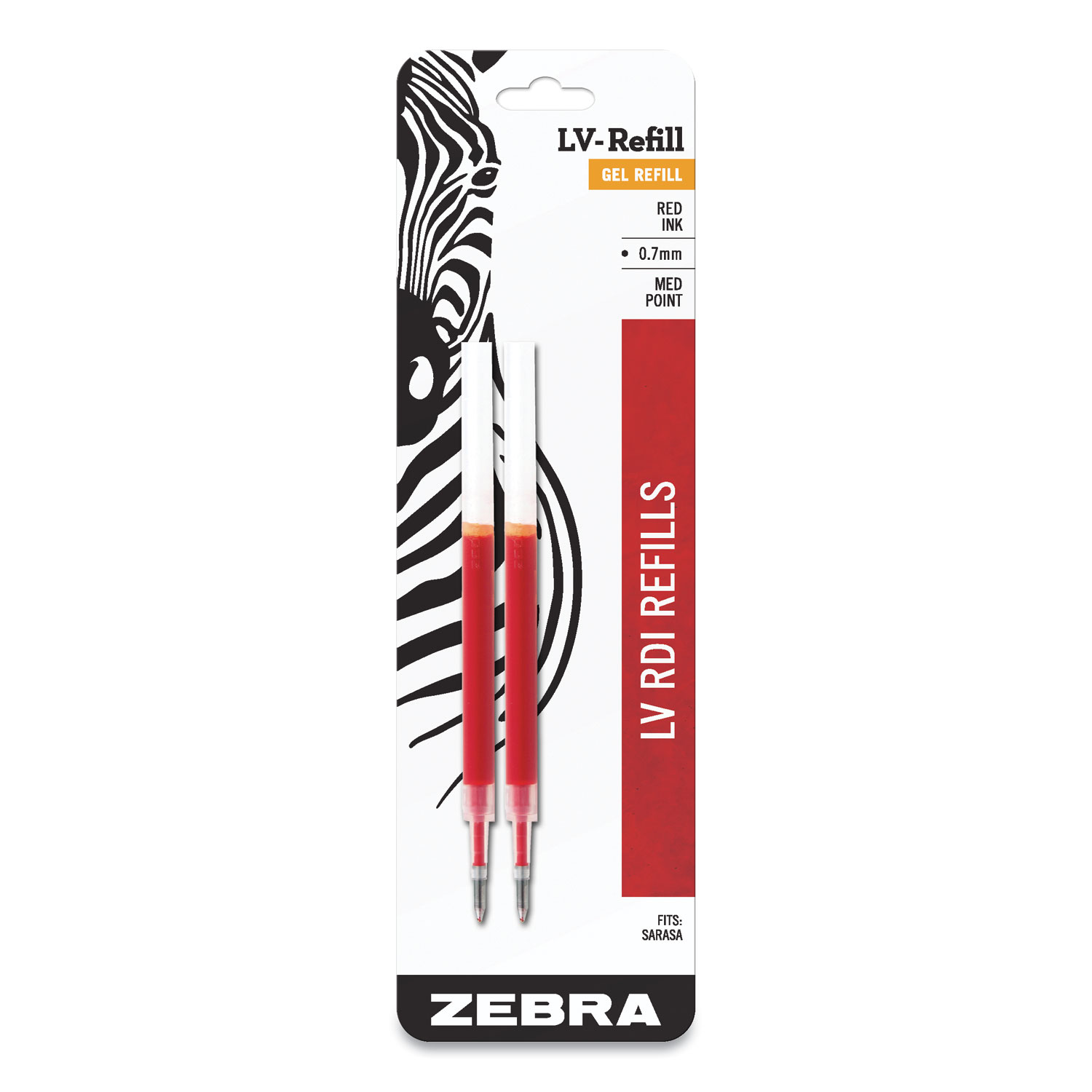  Zebra 87032 JF Refill for Jimnie, Sarasa, Sarasa, ecoSarasa, Orbitz, Z-Grip, Z-Grip and GR8 Gel Roller Ball Pens, Medium, Red, 2/Pack (ZEB87032) 