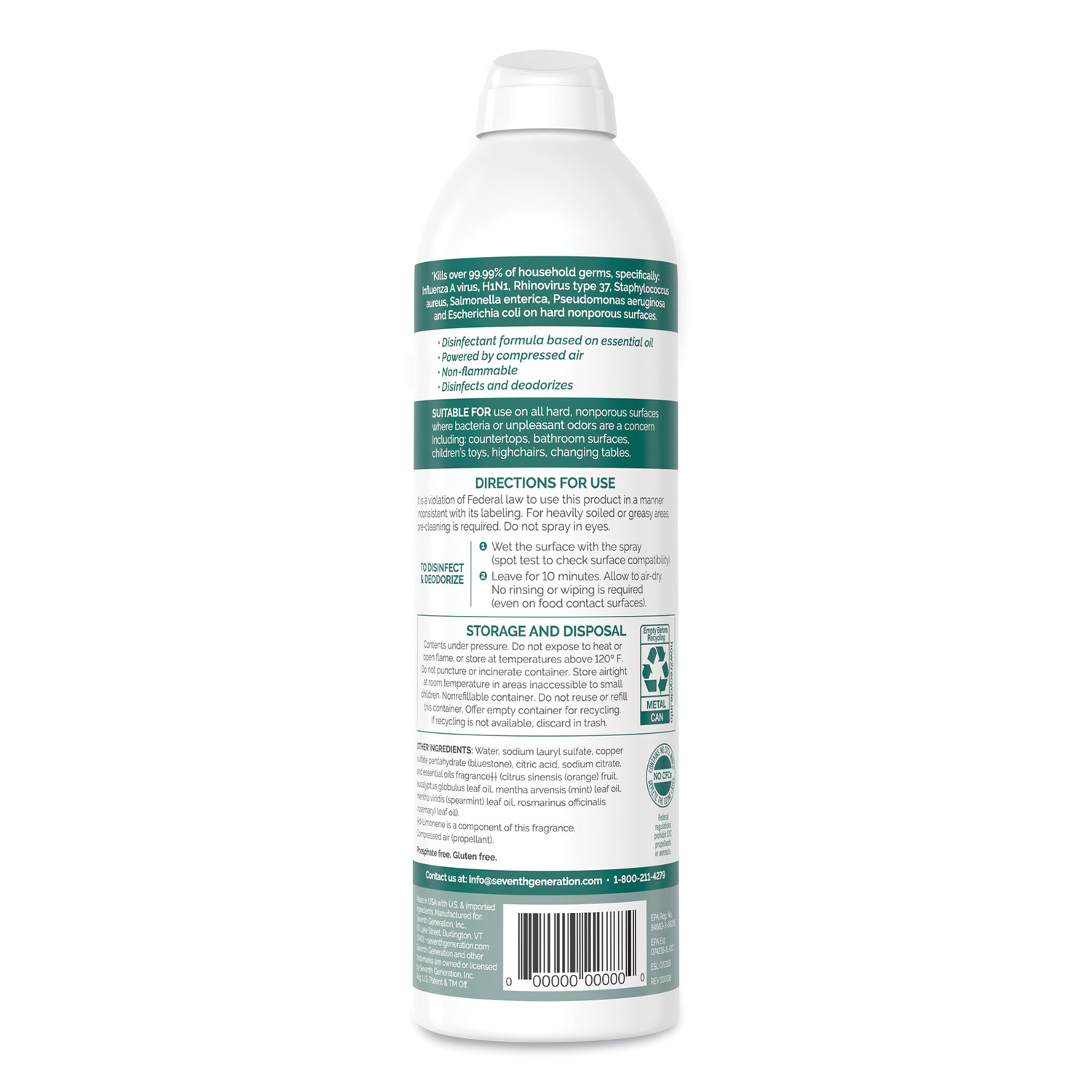 Seventh Generation® Disinfectant Sprays, Eucalyptus/Spearmint/Thyme, 13