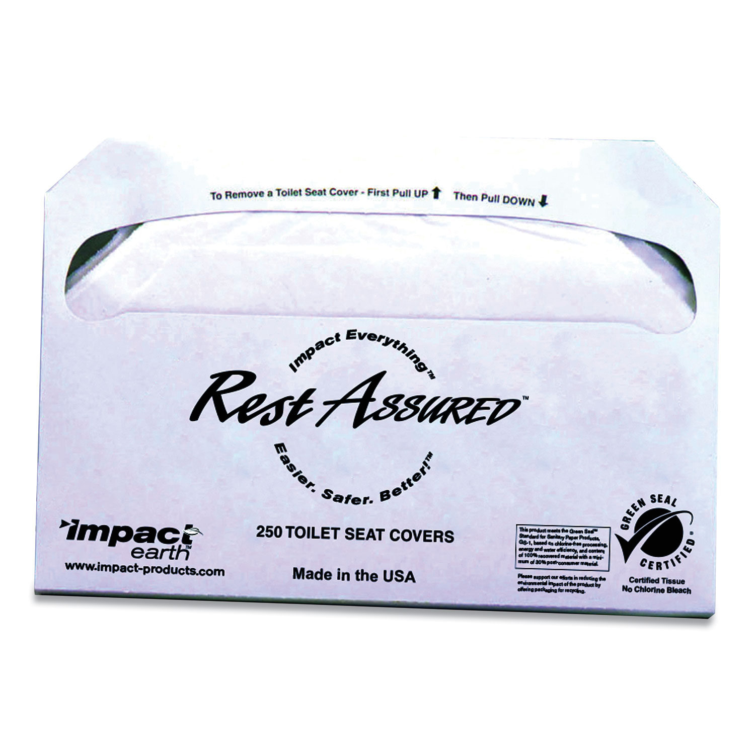 Impact® Rest Assured Impact Earth Seat Covers, 250/Pack, 20 Packs/Carton