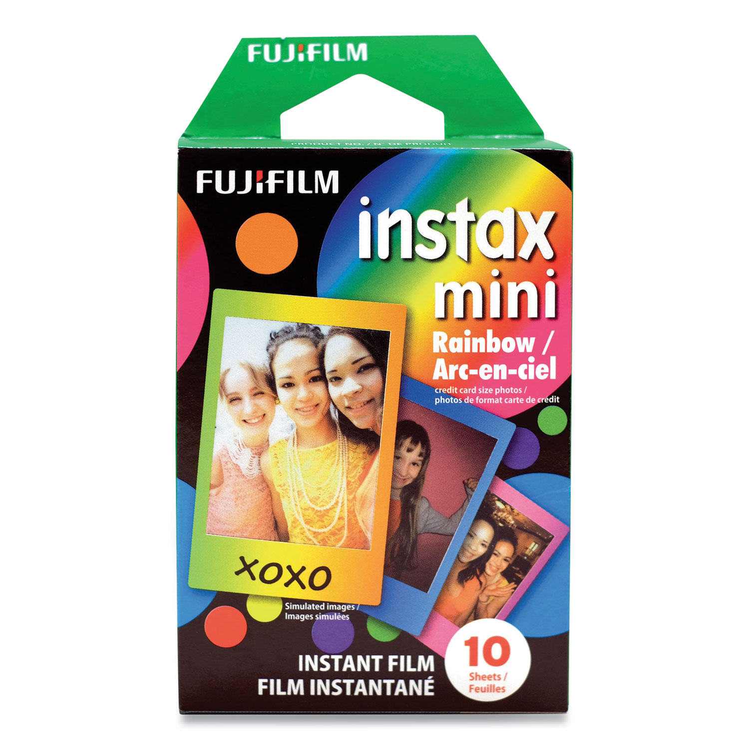 Fujifilm Instax Mini Rainbow Instant Film, 800 ASA, Color, 10 Sheets