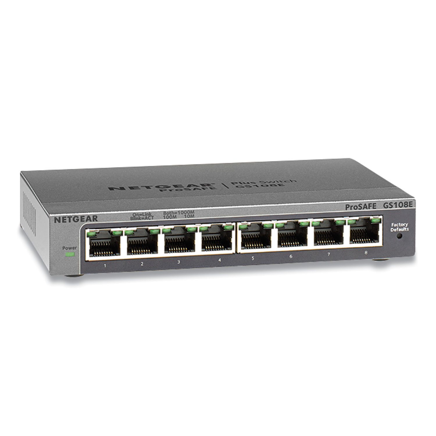 NETGEAR® ProSAFE Smart Managed Plus Gigabit Ethernet Switch, 16 Gbps Bandwidth, 192 KB Buffer, 8 Ports