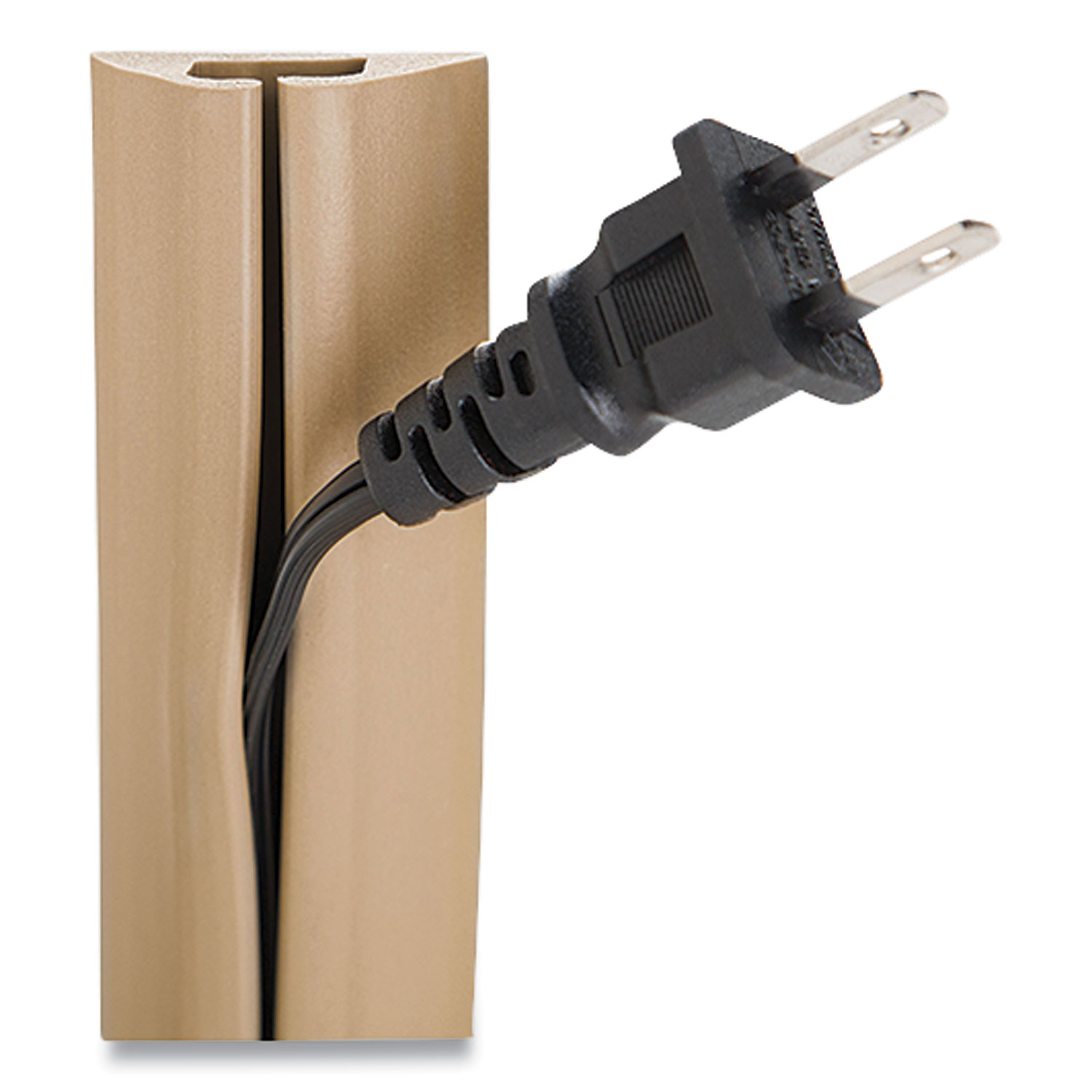 UT Wire® Compact Cord Protector and Concealer, 1.6 x 5 ft, Beige