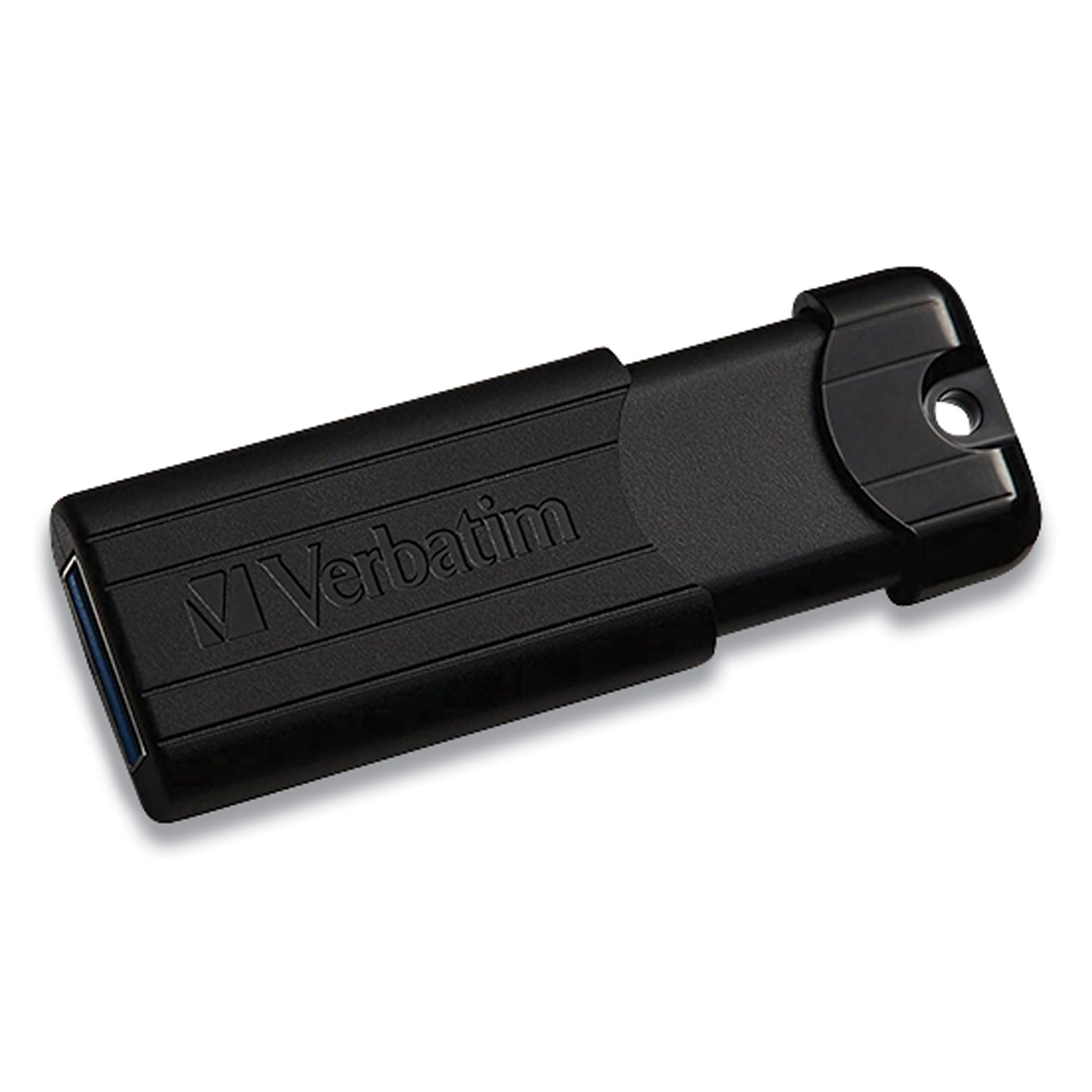 Verbatim® PinStripe USB 3.0 Flash Drive, 128 GB, Black