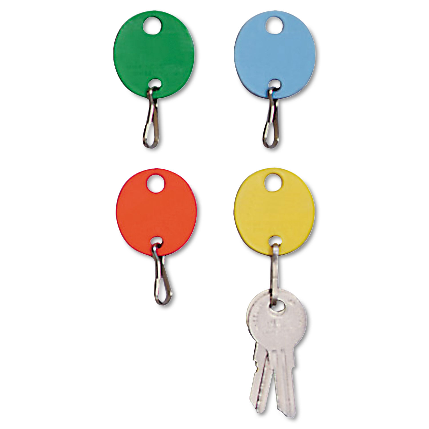  SteelMaster 2018009W47 Oval Snap-Hook Key Tags, Plastic, 1 1/2 x 1 1/2, Assorted, 20/Pack (MMF2018009W47) 