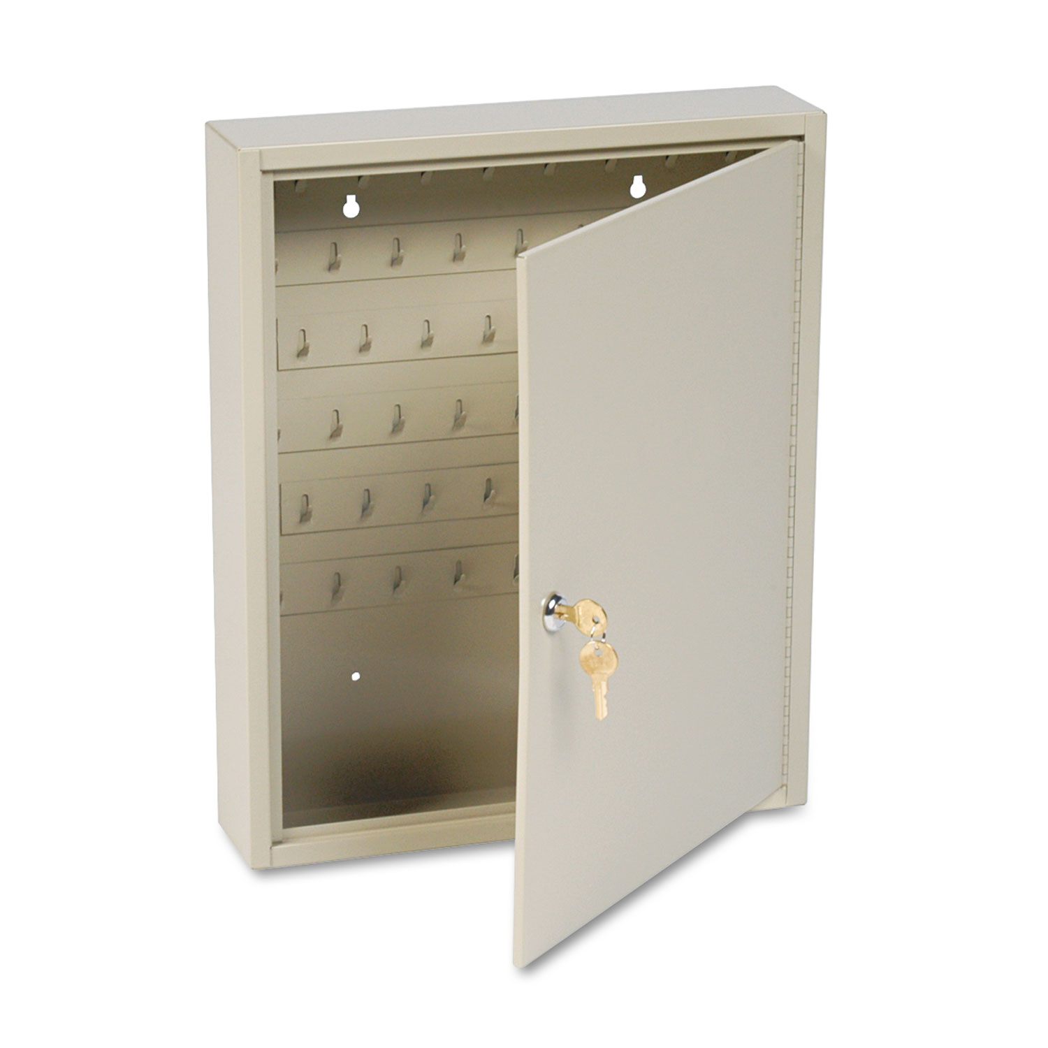 Dupli-Key Two-Tag Cabinet, 60-Key, Welded Steel, Sand, 14 x 3 1/8 x 17 1/2