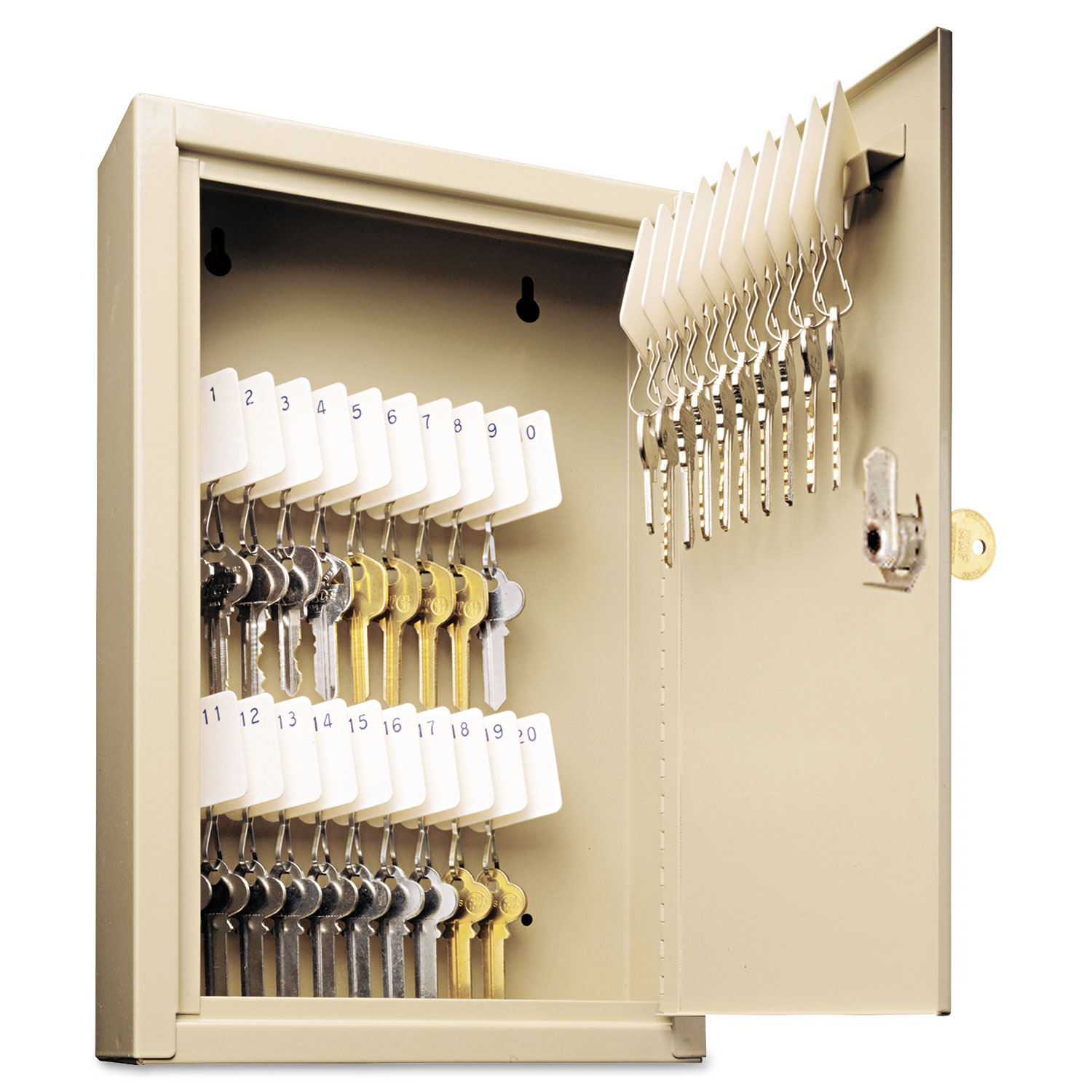  SteelMaster 201903003 Uni-Tag Key Cabinet, 30-Key, Steel, Sand, 8 x 2 5/8 x 12 1/8 (MMF201903003) 