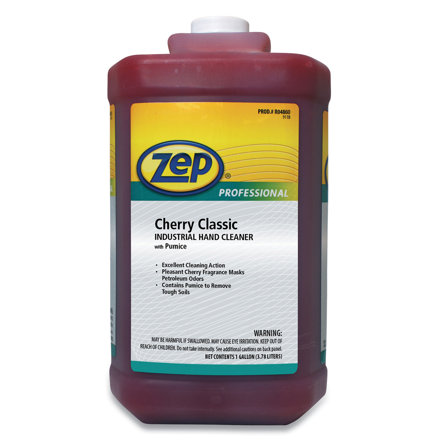  Zep Professional 1046473 Cherry Industrial Hand Cleaner with Abrasive, Cherry, 1 gal Bottle, 4/Carton (ZPER04860) 