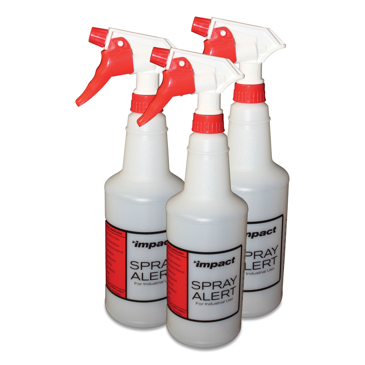 Impact® Spray Alert System, 32 oz, Natural with White/White Sprayer, 3/Pack, 24 Packs/Carton
