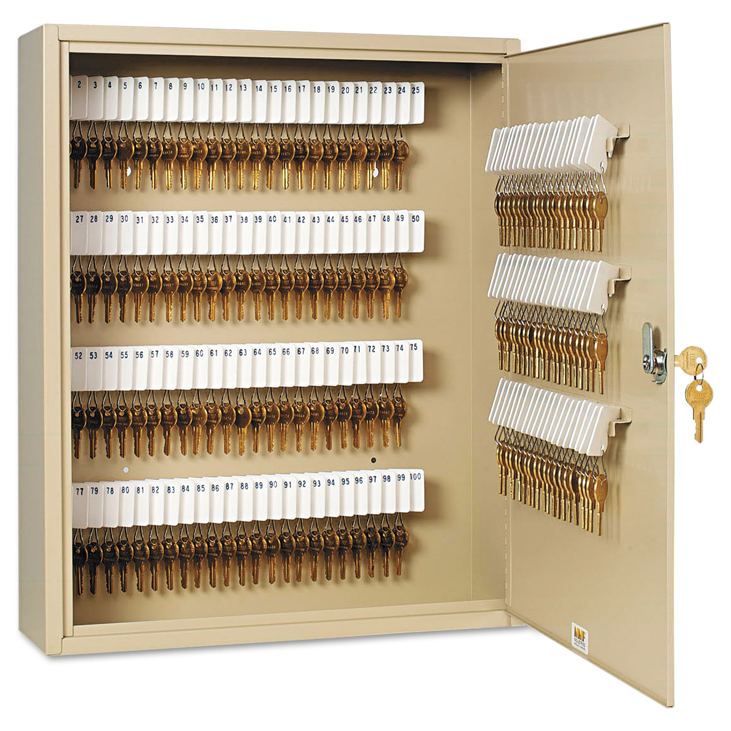  SteelMaster 201916003 Uni-Tag Key Cabinet, 160-Key, Steel, Sand, 16 1/2 x 4 7/8 x 20 1/8 (MMF201916003) 