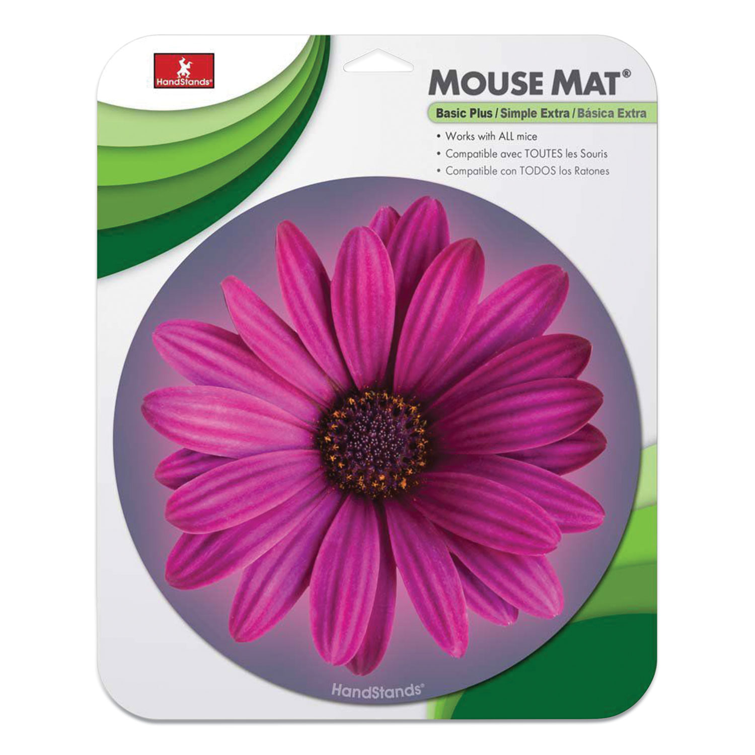 HandStands® Handstands Round Flower Mouse Mat, 9 x 11 x 0.17, Multicolor