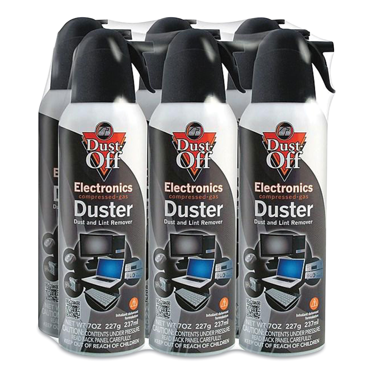  Dust-Off DPSM6 Disposable Compressed Gas Duster, 7 oz Can, 6/Pack (DOF356652) 