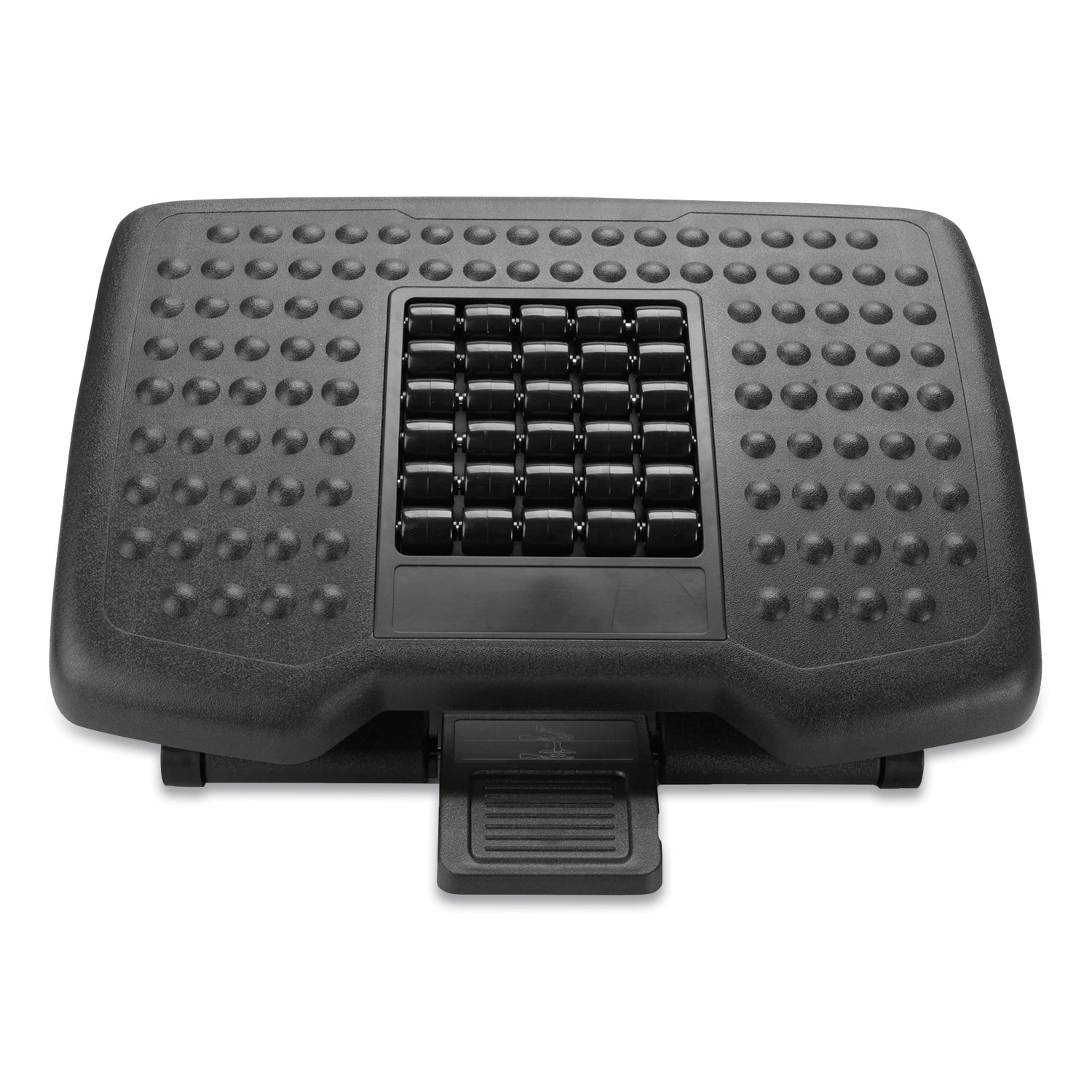 Mind Reader Adjustable Height Footrest with Rollers for Massage, 18 x 14 x 4.25, Black
