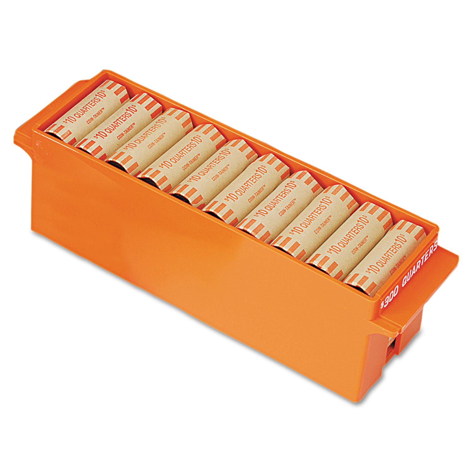 Porta-Count System Extra-Capacity Rolled Coin Plastic Storage Tray, Orange