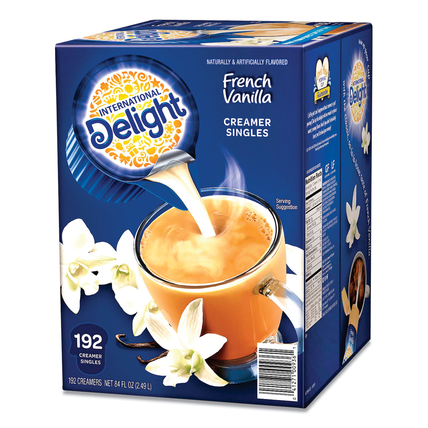  International Delight 827981 Flavored Liquid Non-Dairy Coffee Creamer, French Vanilla, 0.4375 oz Cups, 192/CT (ITD827981) 