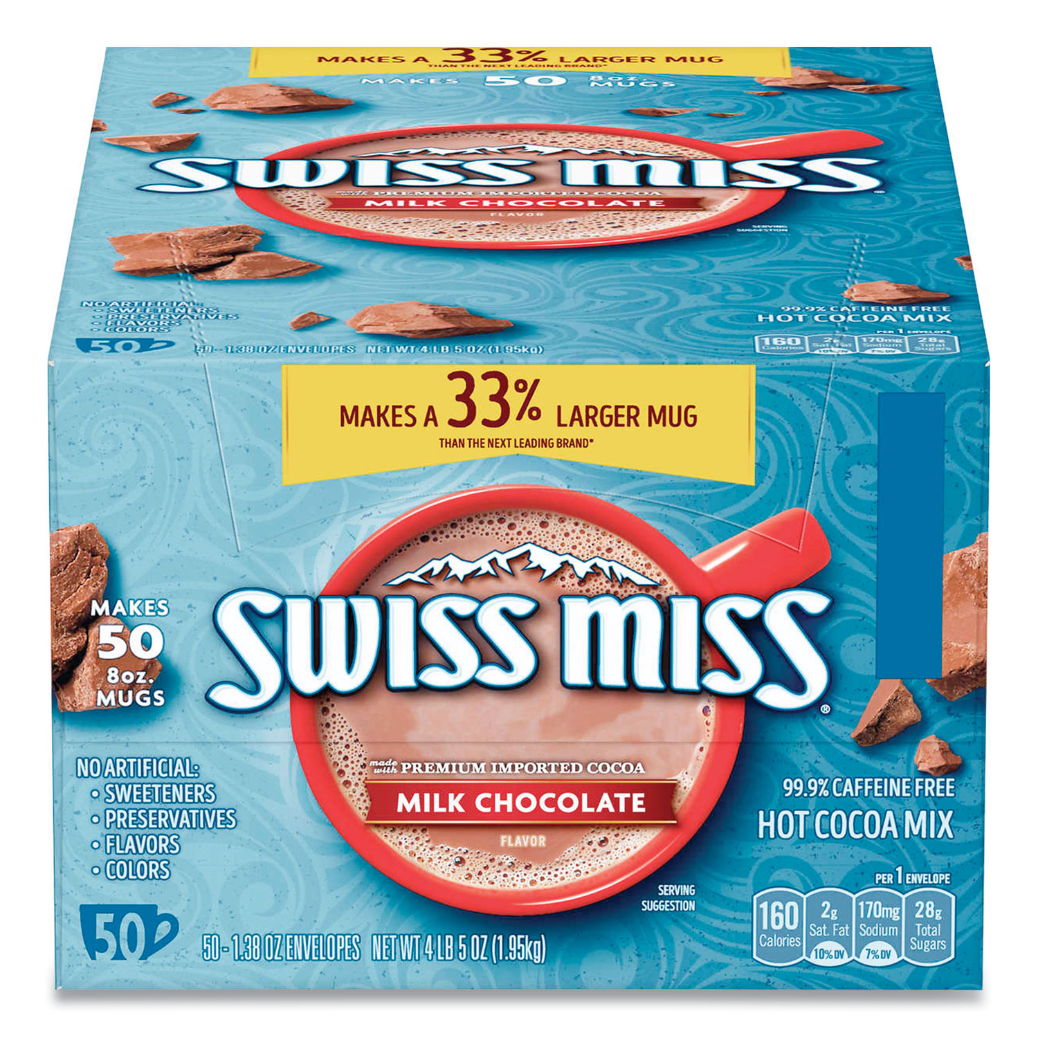  Swiss Miss 1285435 Hot Cocoa Mix, Regular, 0.73 oz Packet, 50/Packets/Carton (SWM1285435) 
