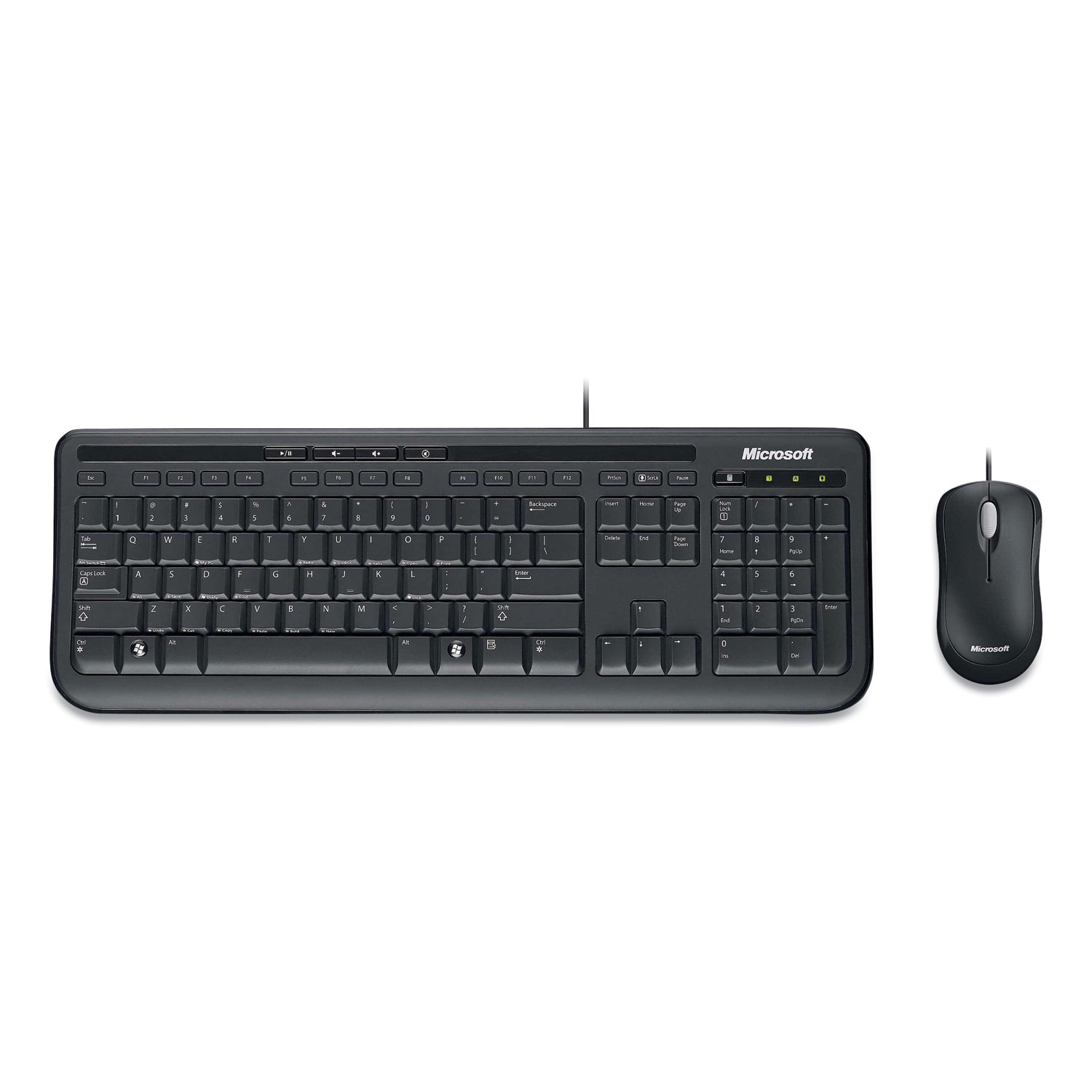  Microsoft APB-00001 Desktop 600 Wired Keyboard and Mouse Combo, Black (MSF785489) 