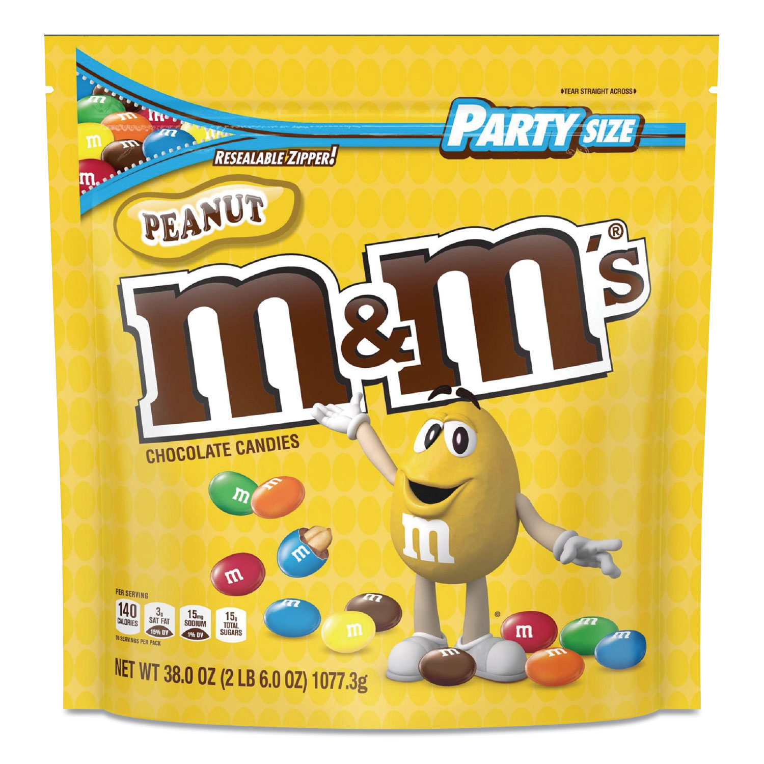  M & M's 55116 Milk Chocolate Candies, Milk Chocolate and Peanuts, 38 oz Bag (MNM55116) 