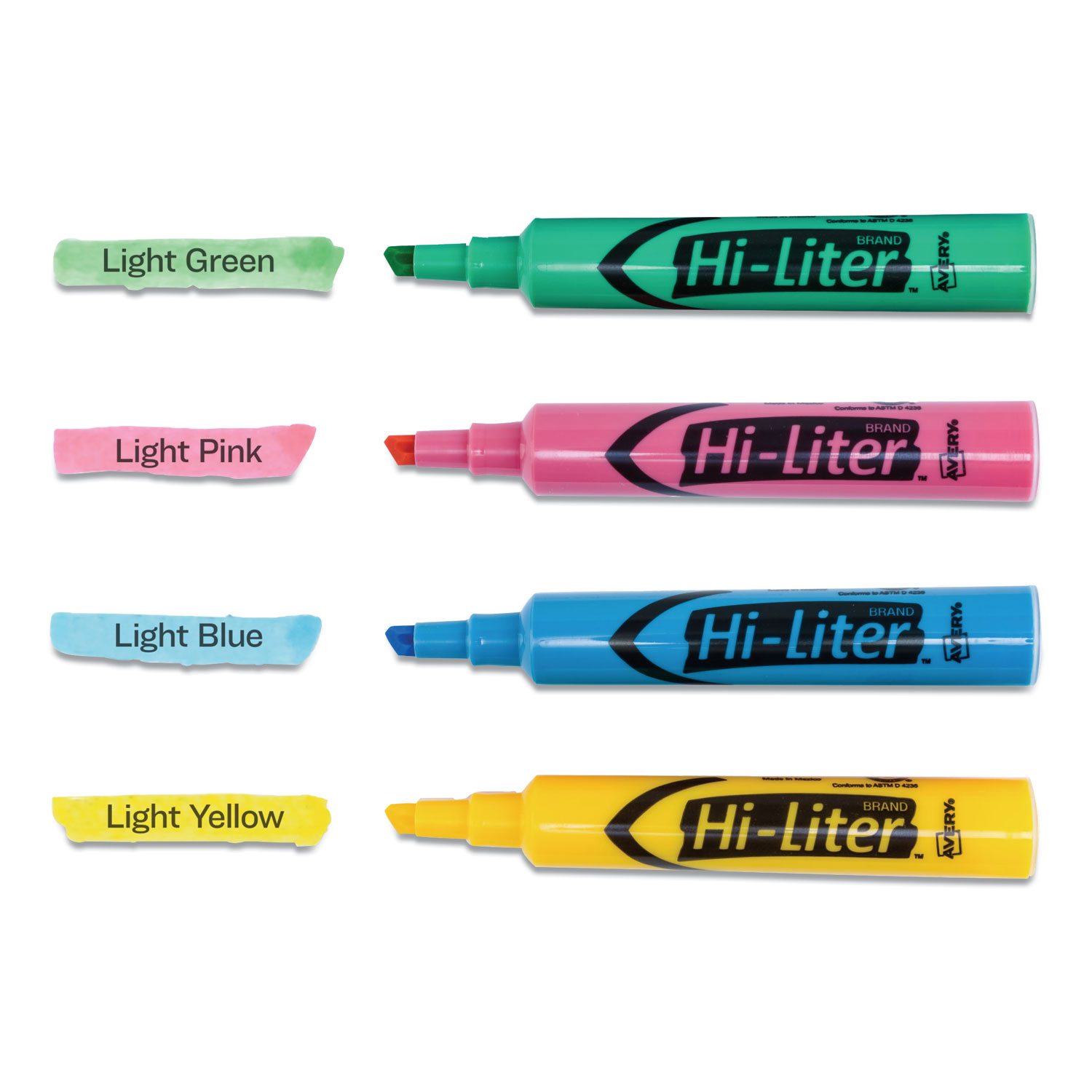 HI-LITER Desk-Style Highlighters, Assorted Ink Colors, Chisel Tip, Assorted  Barrel Colors, 4/Set - superiorsanitary