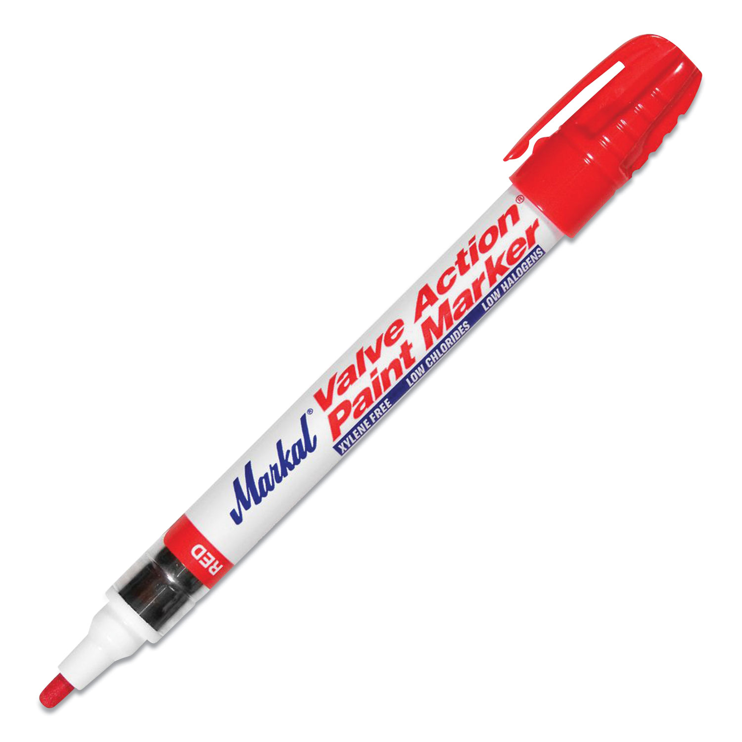 Markal® Valve Action Paint Marker, Dura-Nib Medium Bullet Tip, Red