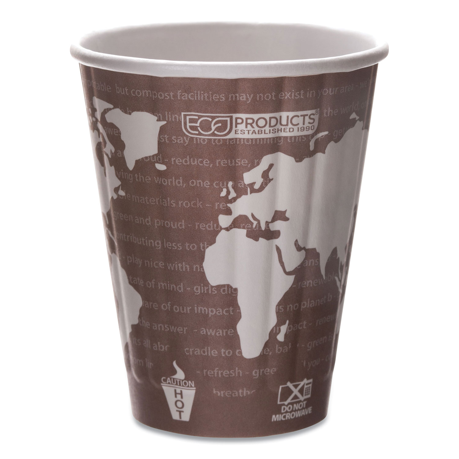  Eco-Products EP-BNHC8-WD World Art Renewable and Compostable Insulated Hot Cups, PLA, 8 oz, 40/Pack, 20 Packs/Carton (ECOEPBNHC8WD) 