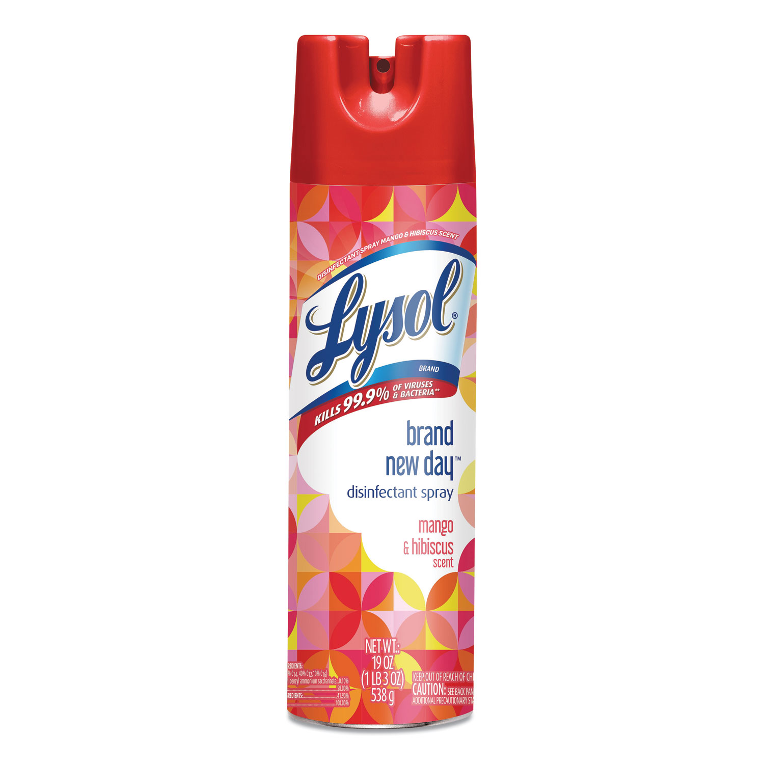  LYSOL Brand 19200-98365 Disinfectant Spray, Mango and Hibiscus, 19 oz Aerosol (RAC98365) 