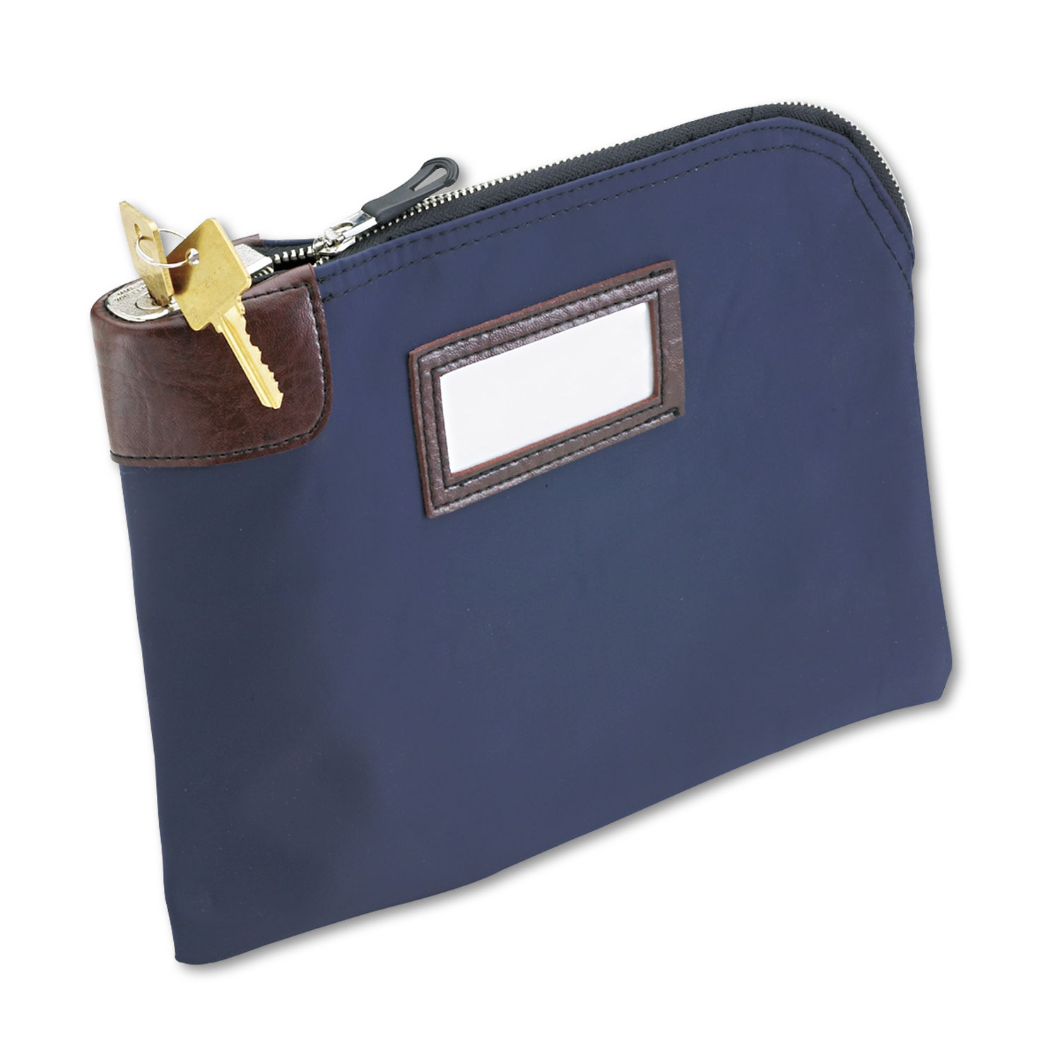 Seven-Pin Security/Night Deposit Bag, Two Keys, Nylon, 11 x 8 1/2, Navy