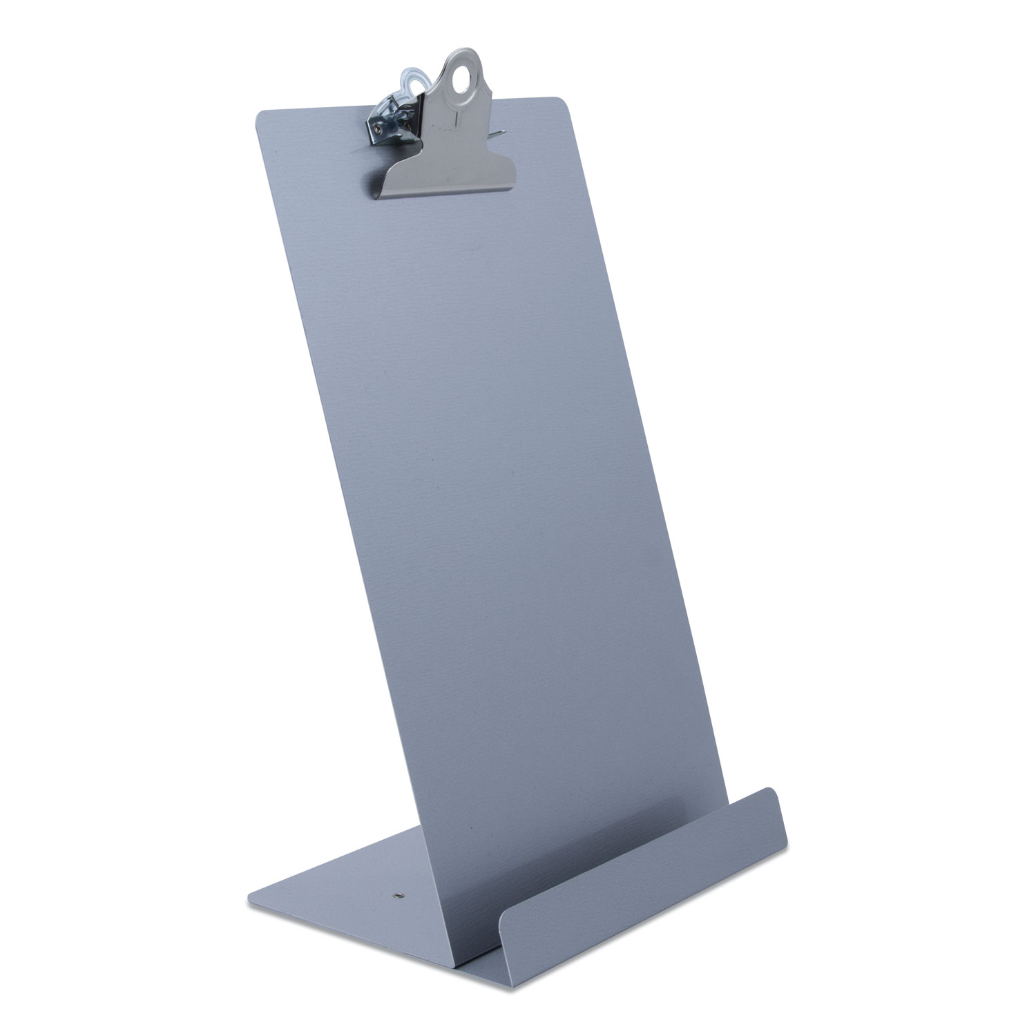 Free Standing Clipboard and Tablet Stand, 1" Clip Capacity, Holds 6.5 x 11, Silver