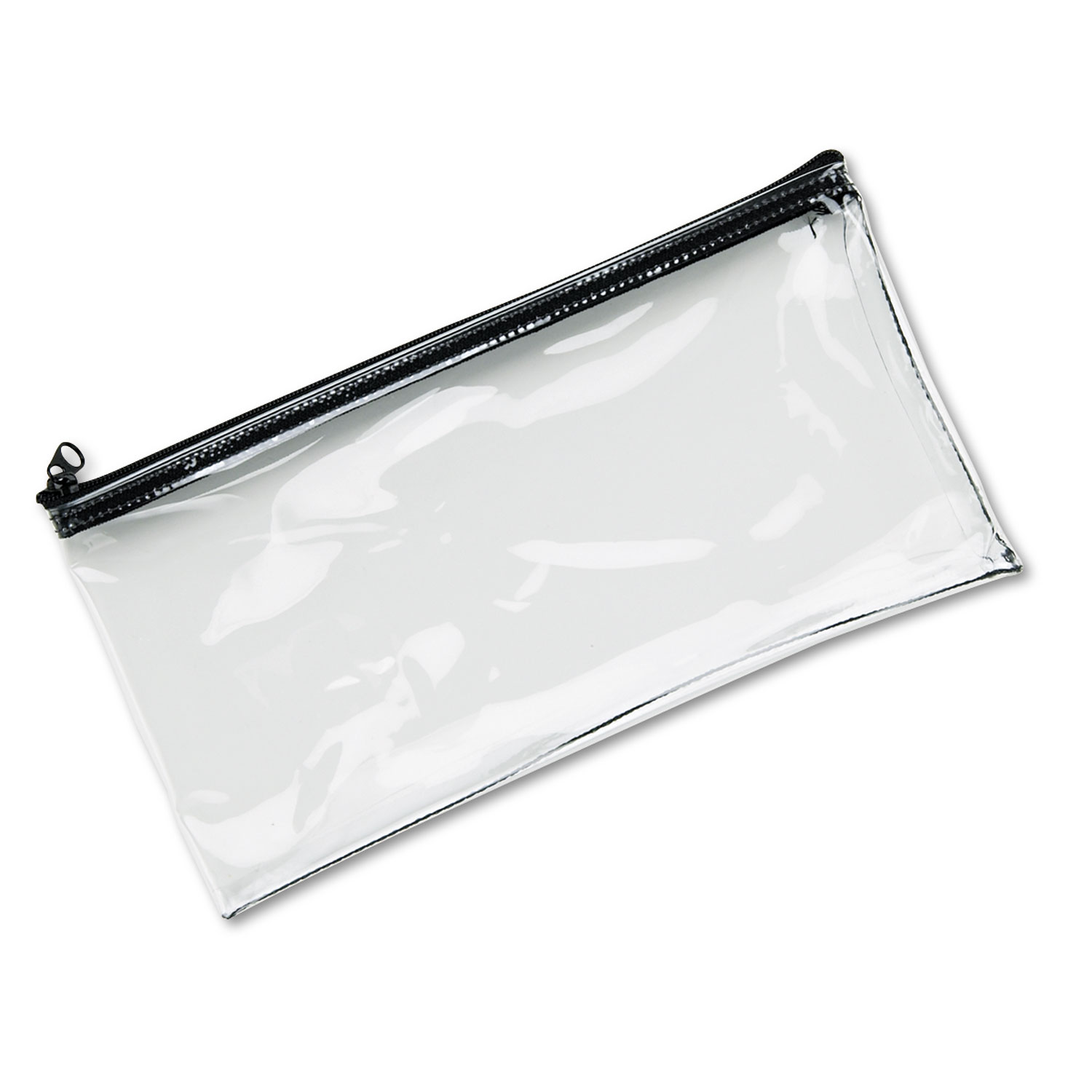  MMF Industries 234041720 Leatherette Zippered Wallet, Leather-Like Vinyl, 11w x 6h, Clear (MMF234041720) 