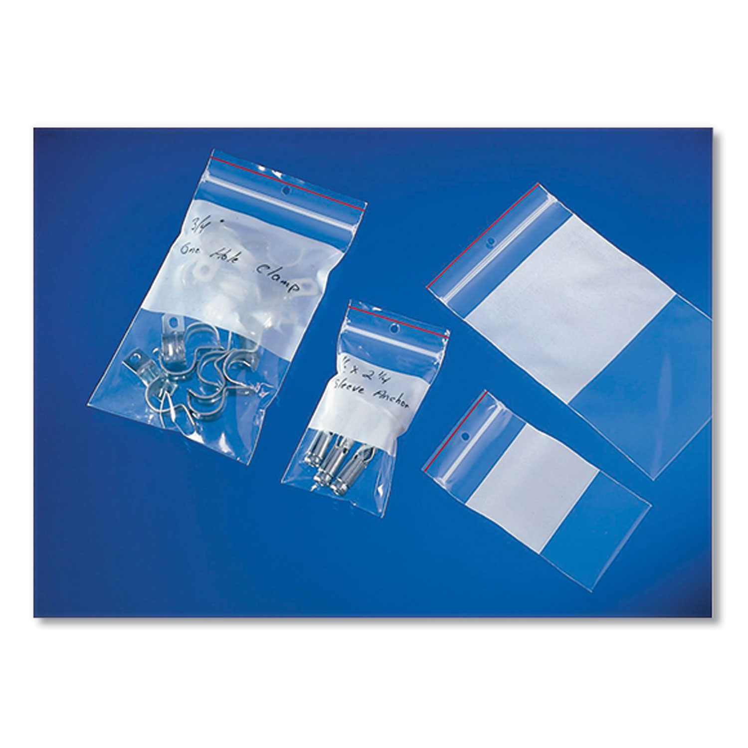 Minigrip® Reclosable Zip Poly Bags with White ID Block, 2 mil, 3 x 4, Clear/White, 1,000/Carton