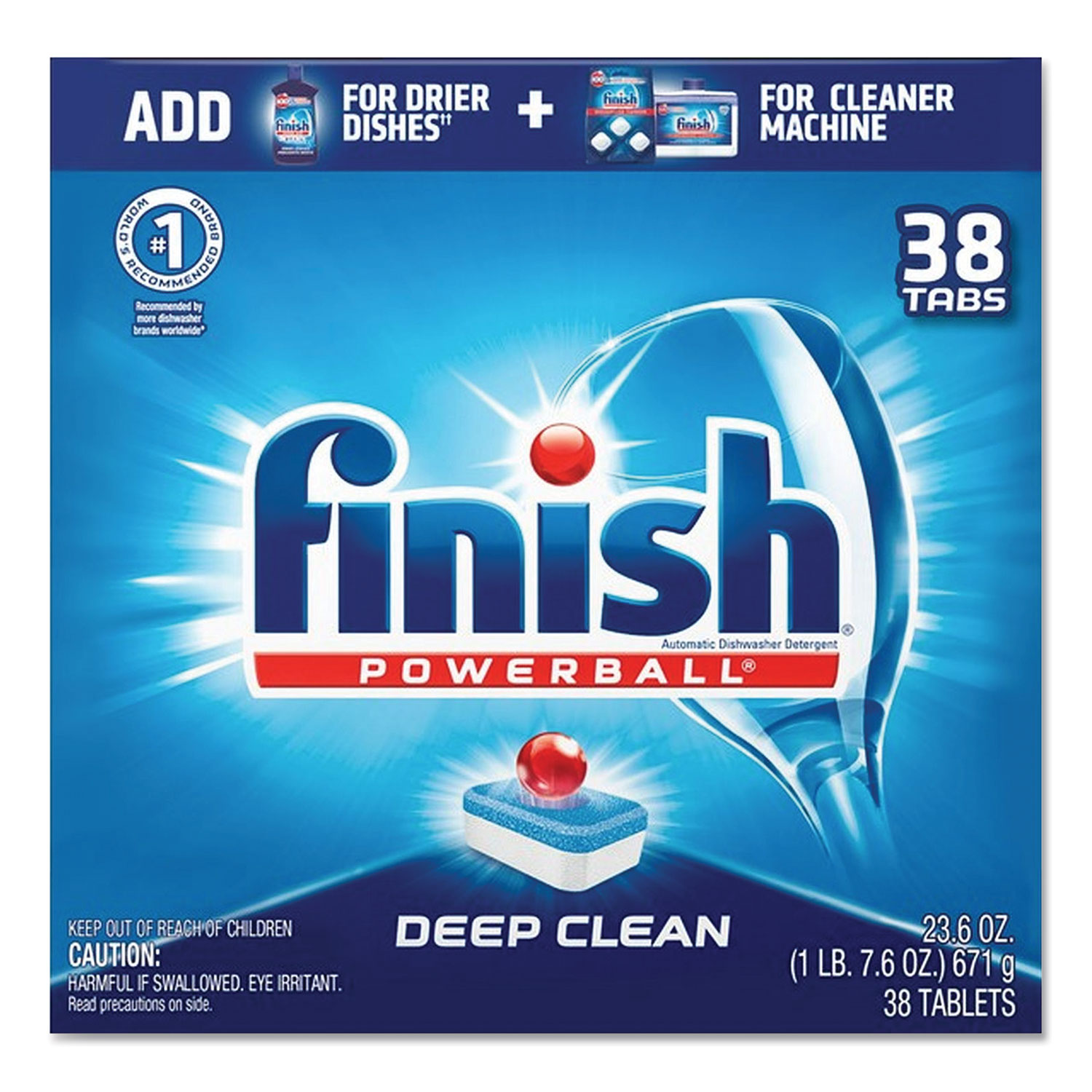  FINISH 51700-20622 Powerball Dishwasher Tabs, Fresh Scent, 38/Box, 8 Boxes/Carton (RAC20622CT) 