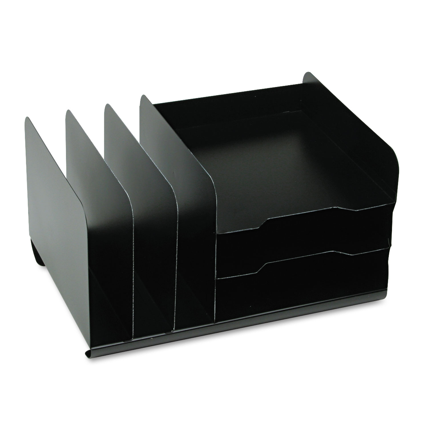 Vertical/Horizontal Combo Organizer, Six Sections, Steel, 15 x 11 x 8 1/8, Black